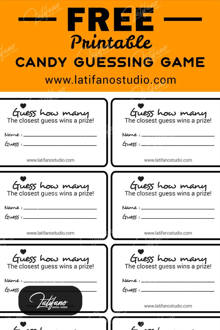 Free Printale Game Candy Guessing Labels, Guess How Many Sweets In in Free Printable Guess How Many Sweets In The Jar Template