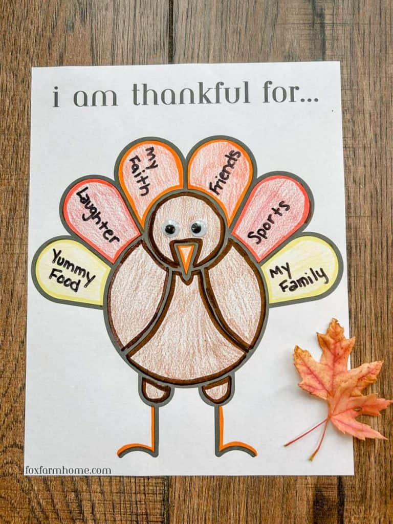Free Thanksgiving "I Am Thankful For" Printable - Fox Farm Home inside Printable I Am Thankful For