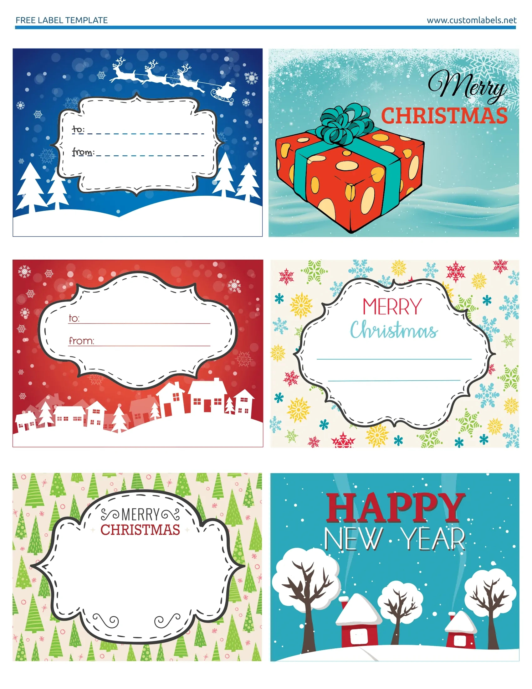 Fun And Colorful Christmas Labels - Free Printables regarding Printable Christmas Labels to Print