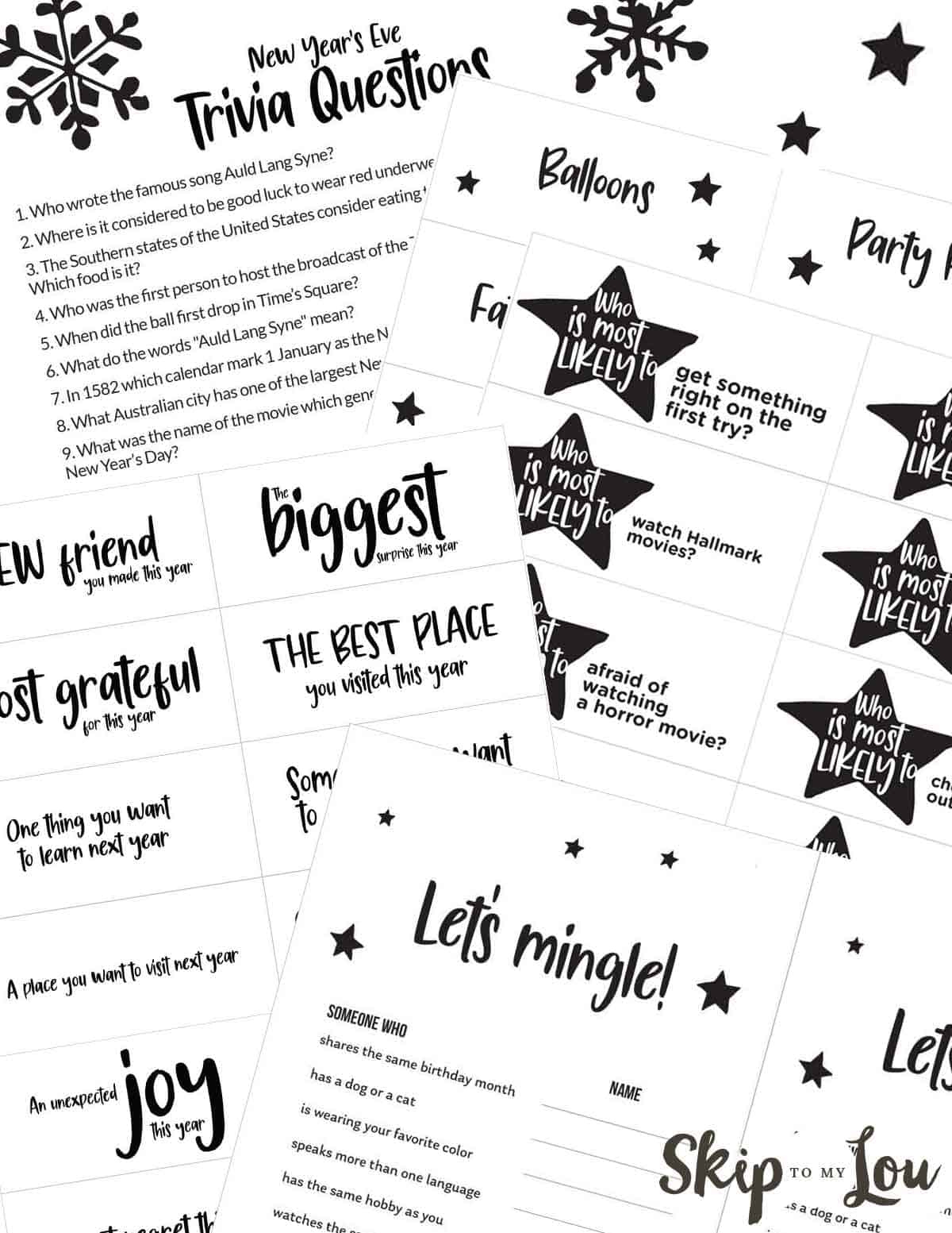 Fun New Year'S Eve Games | Skip To My Lou with Free Printable New Years Eve Games
