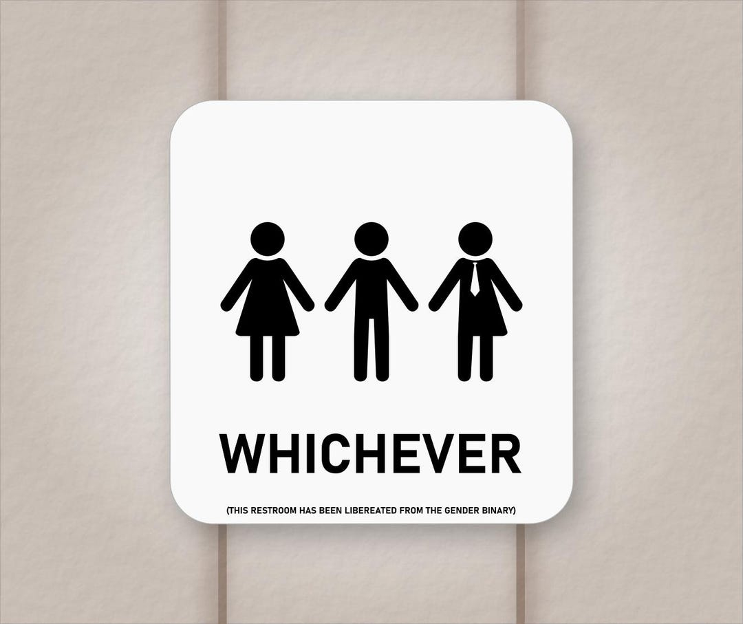 Gender Neutral Bathroom Signs - 2 Styles Of Restroom Door Templates - Instant Download - Etsy Österreich for Gender Neutral Bathroom Sign Printable