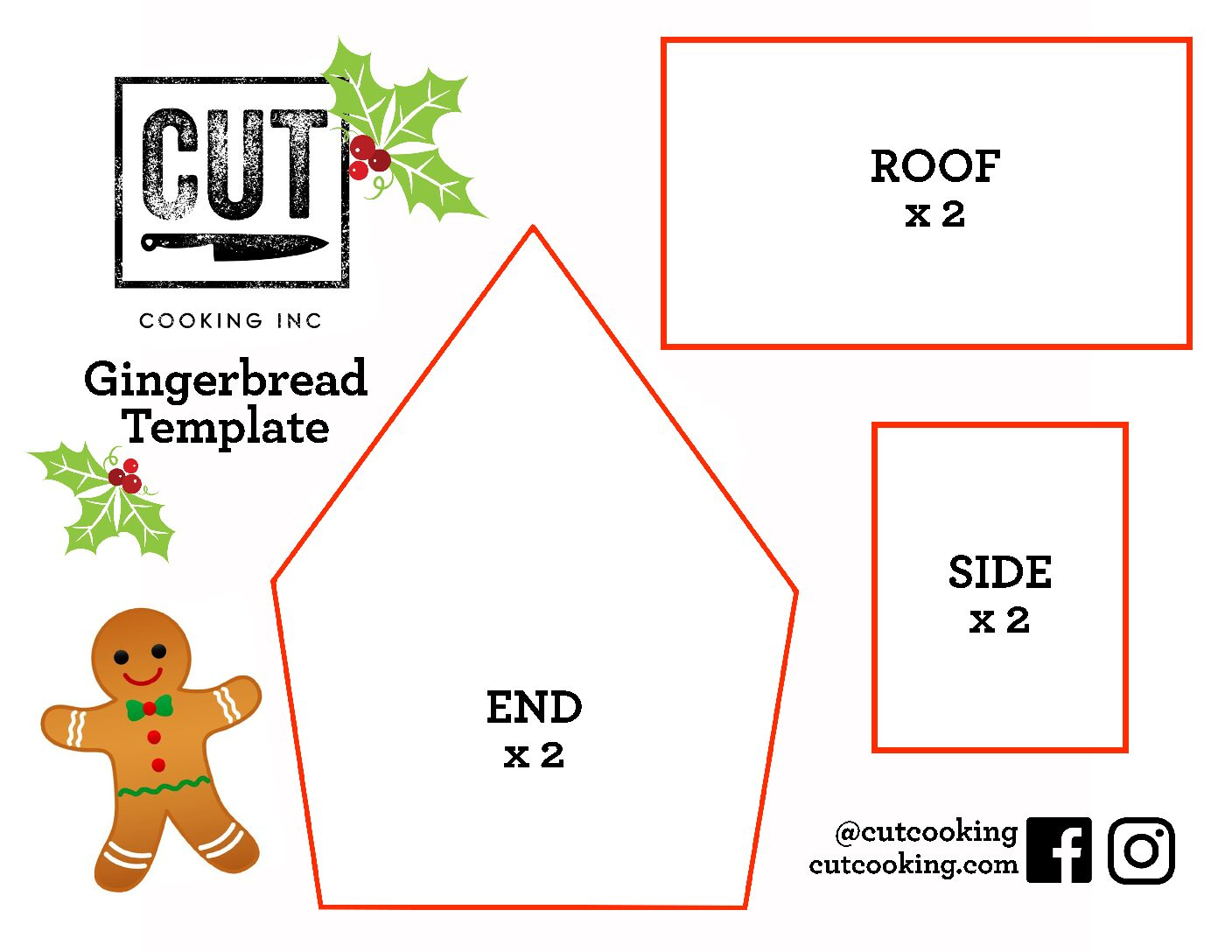 Gingerbread Houses - Cut Cooking intended for Free Printable Gingerbread House Template