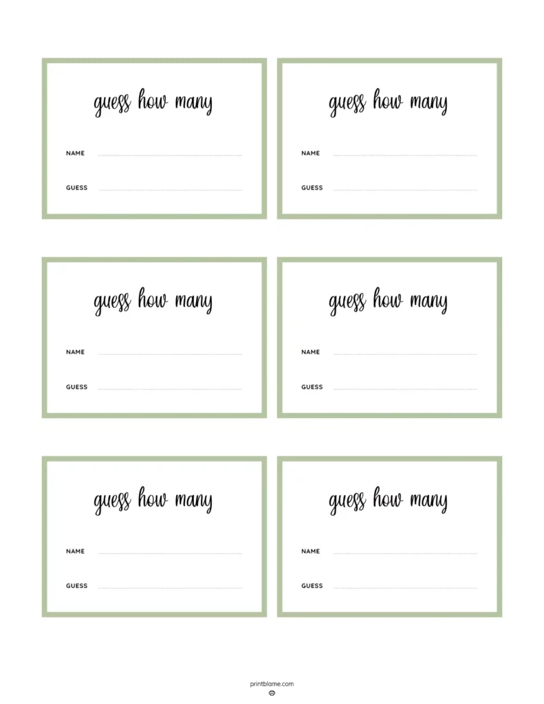 Guess How Many Printable Template Free Pdf - Candy Guessing Game within Guess How Many Printable Template Free