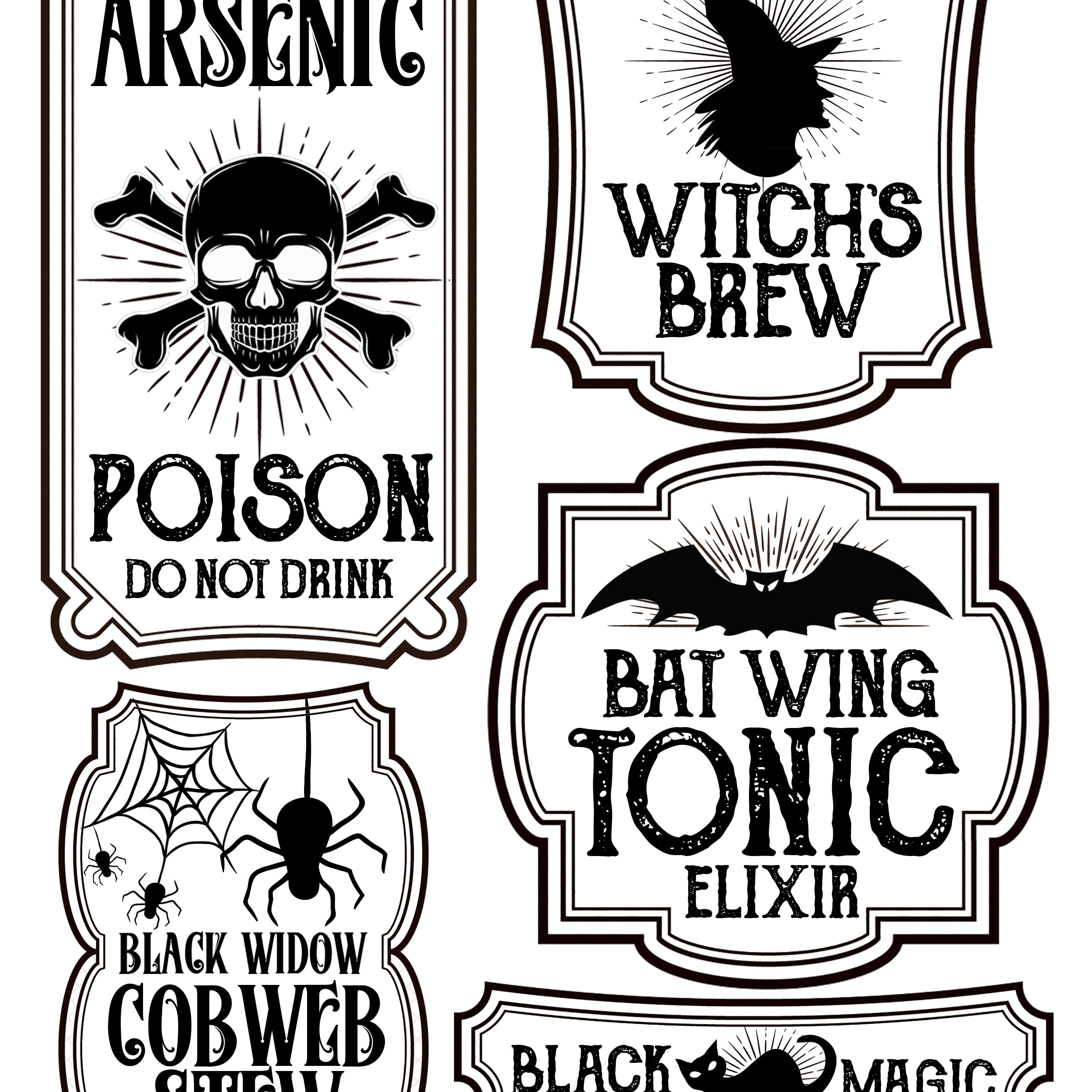 Halloween Bottle Labels - Free Printables - Potions Labels throughout Free Printable Potion Bottle Labels