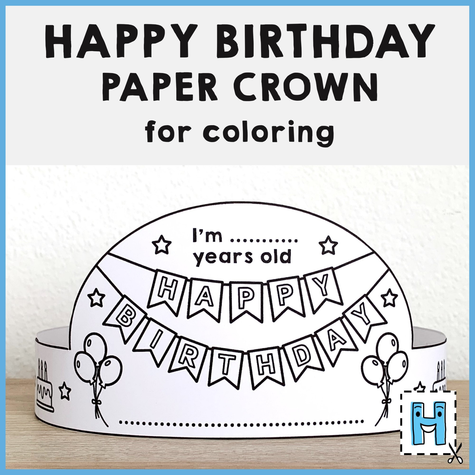 Happy Birthday Paper Crown Printable Coloring Craft Activity with regard to Free Printable Happy Birthday Crown Printable