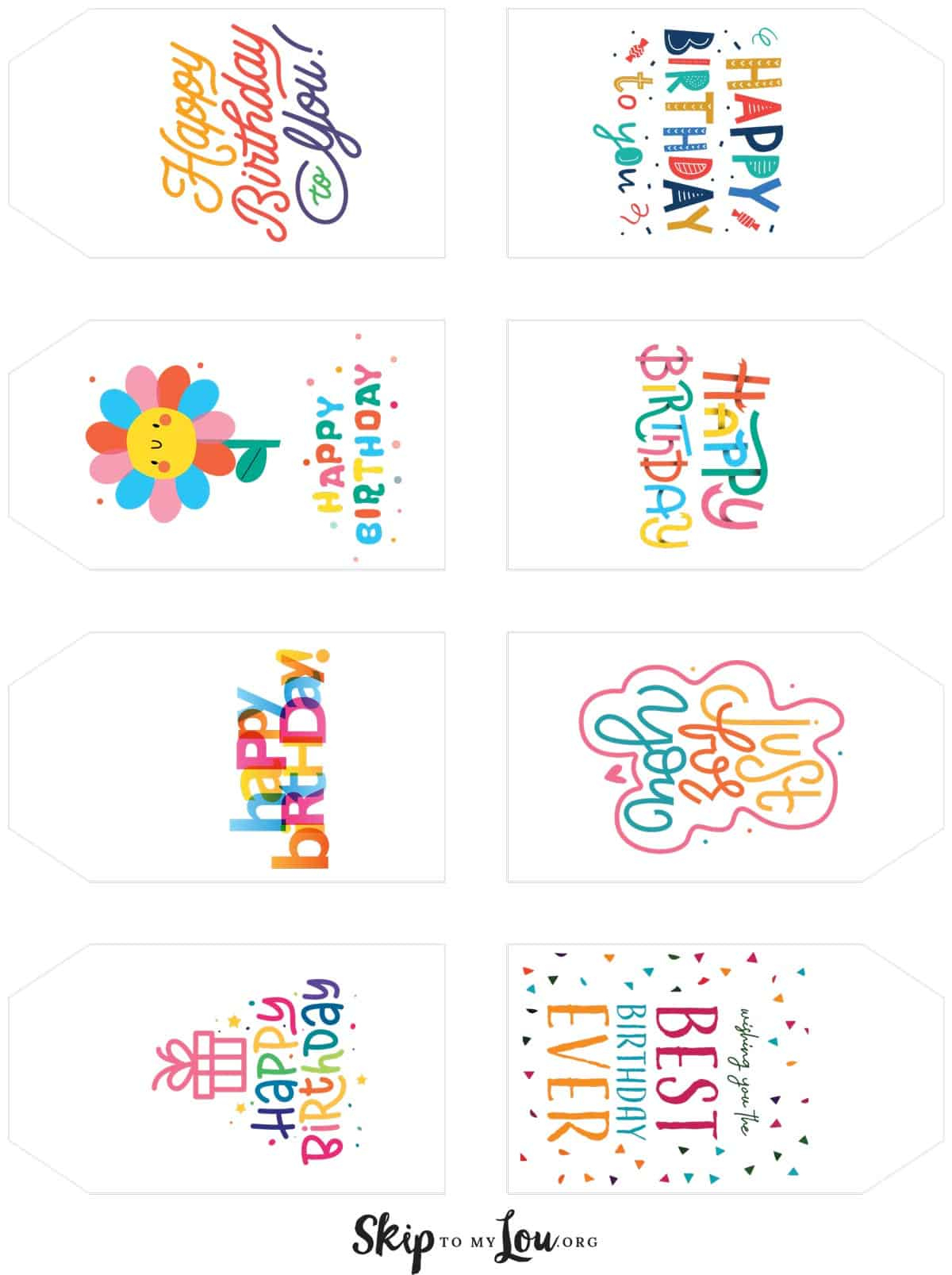 Happy Birthday Tags | Skip To My Lou for Free Printable Birthday Gift Tags
