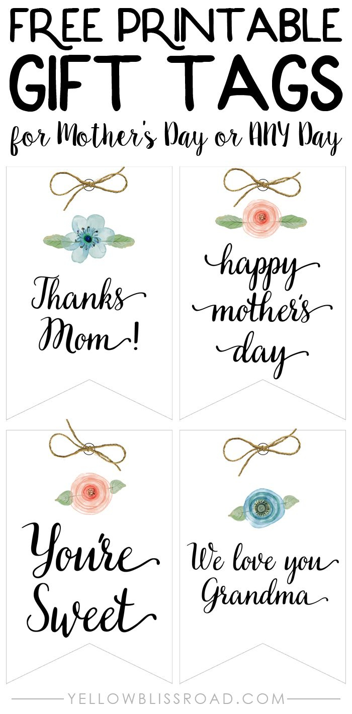 Happy Mother'S Day Tags - 6 Free Pdf Printables | Printablee inside Mother'S Day Free Printables