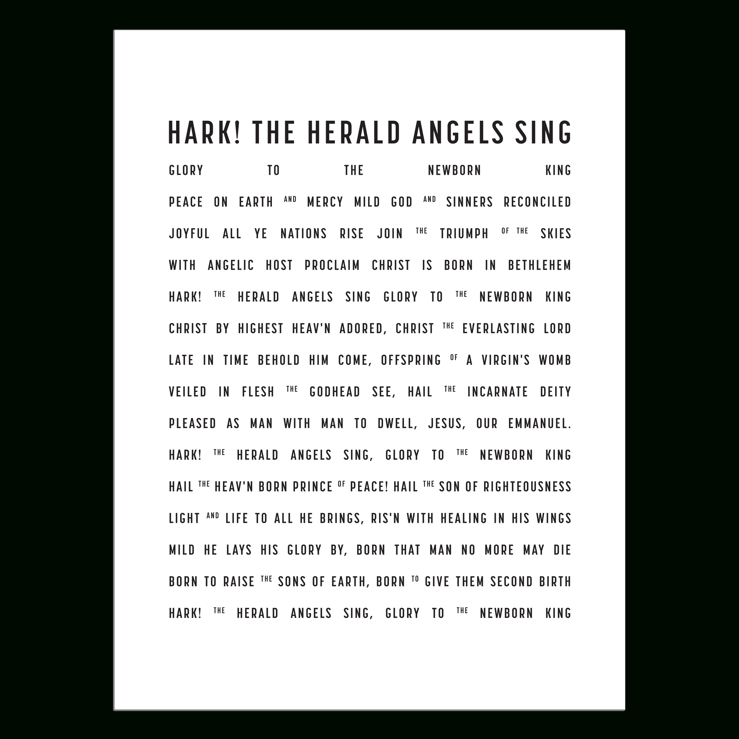Hark The Herald Angels Sing - Visual Theology with regard to Words to Hark the Herald Angels Sing Printable