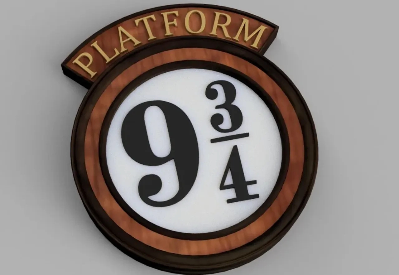 Harry Potter 9 3/4 Platform Sign Von Glezz | Kostenloses Stl regarding Printable Platform 9 3/4 Sign