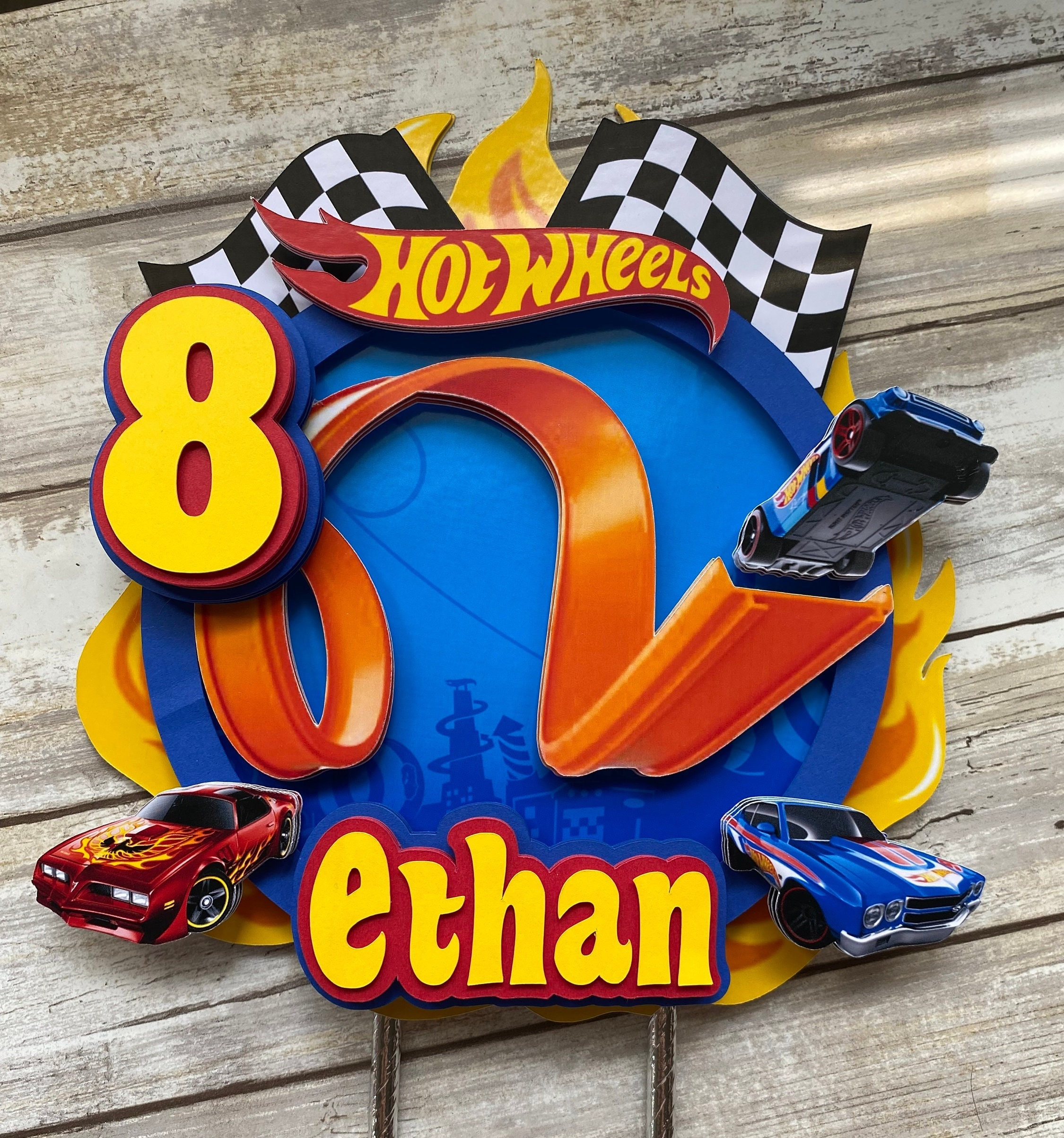Hot Race Car Cake Topper - Etsy within Hot Wheels Cake Topper Printable
