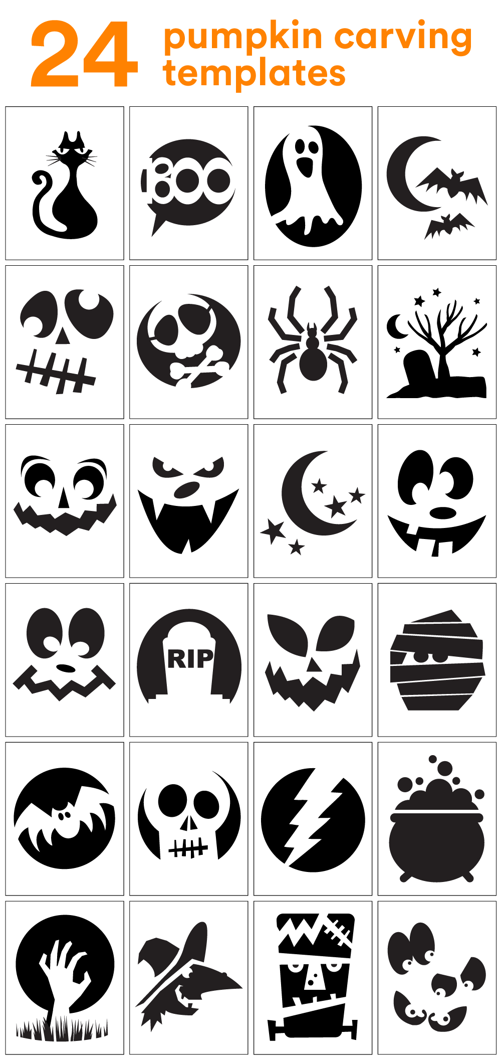 How To Carve The Coolest Pumpkin On The Block (Carving Stencils with Printable Easy Pumpkin Carving Stencils
