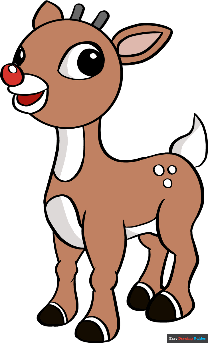 How To Draw Rudolph The Red-Nosed Reindeer - Really Easy Drawing regarding Rudolph The Red Nosed Reindeer Printable