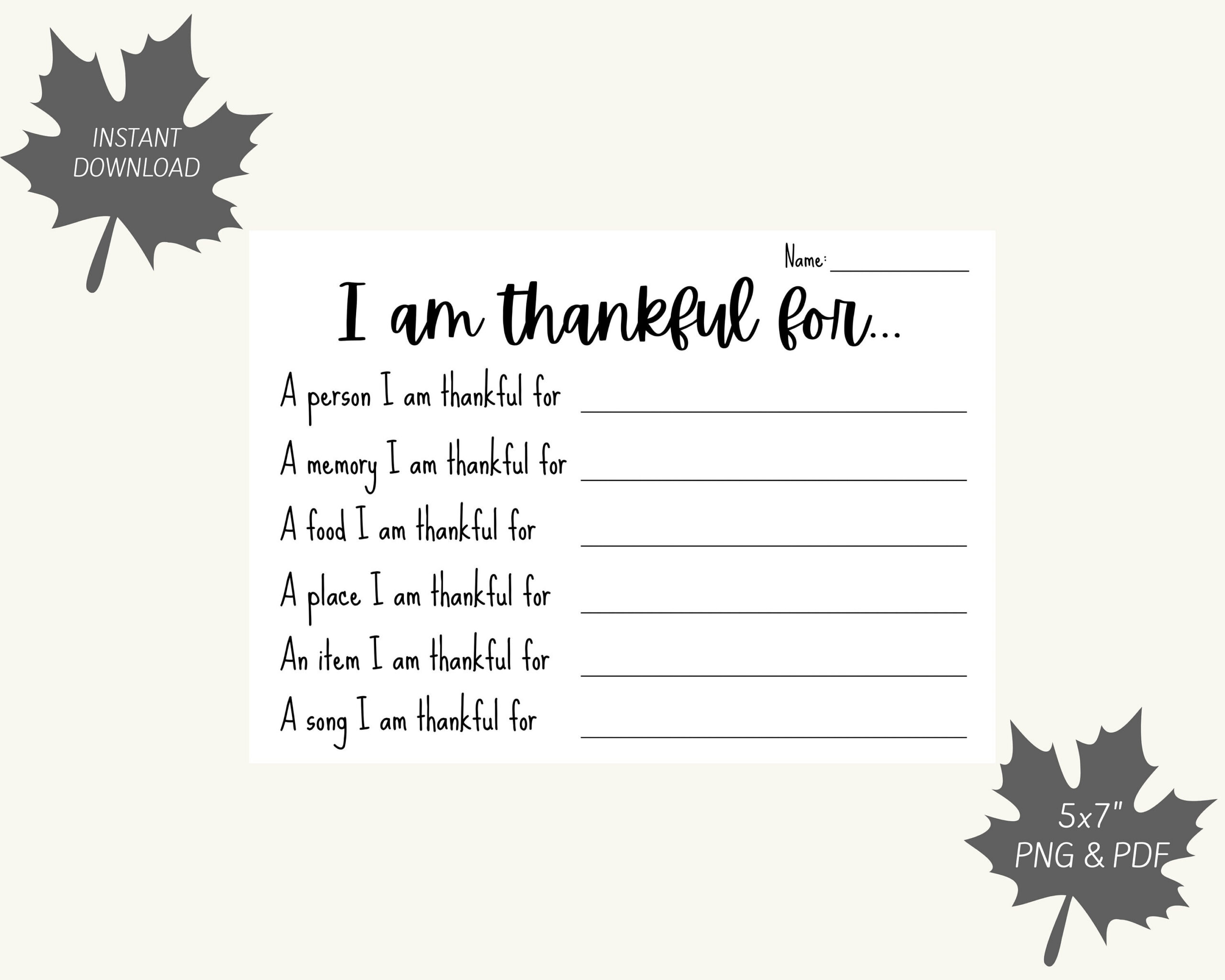 I Am Thankful For Thanksgiving Activity Printable with I Am Thankful For Printables