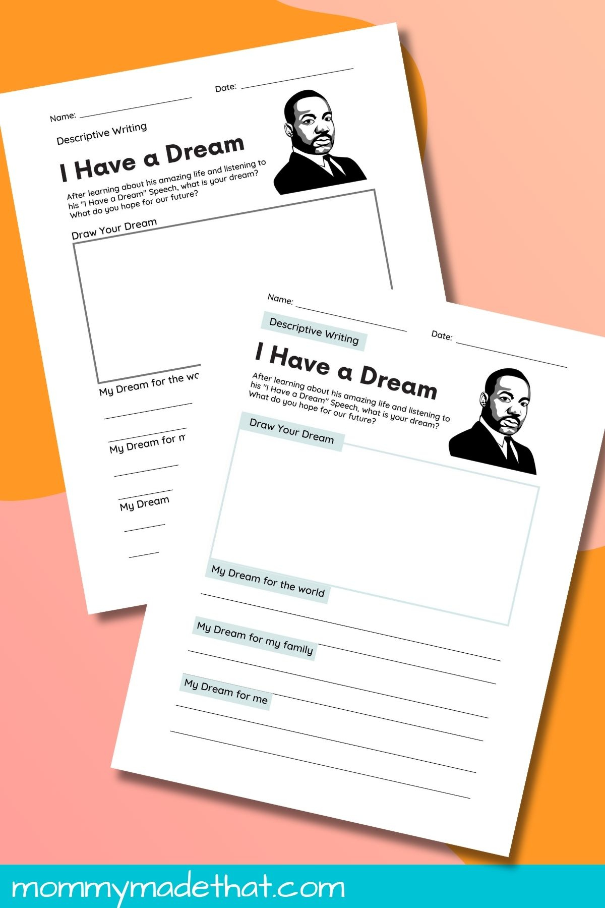 I Have A Dream" Worksheet with regard to I Have a Dream Speech Text Printable