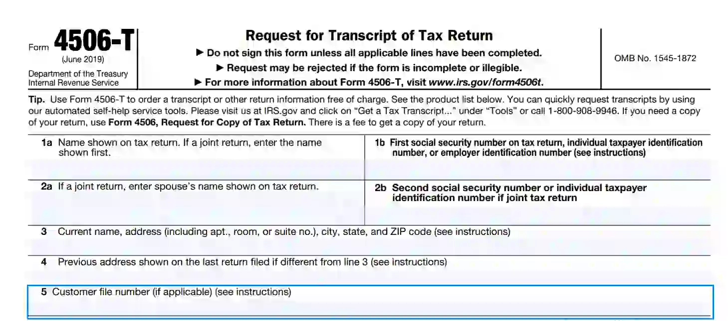 Irs Form 4506-T ≡ Fill Out Printable Pdf Forms Online with regard to Irs Form 4506 T Printable