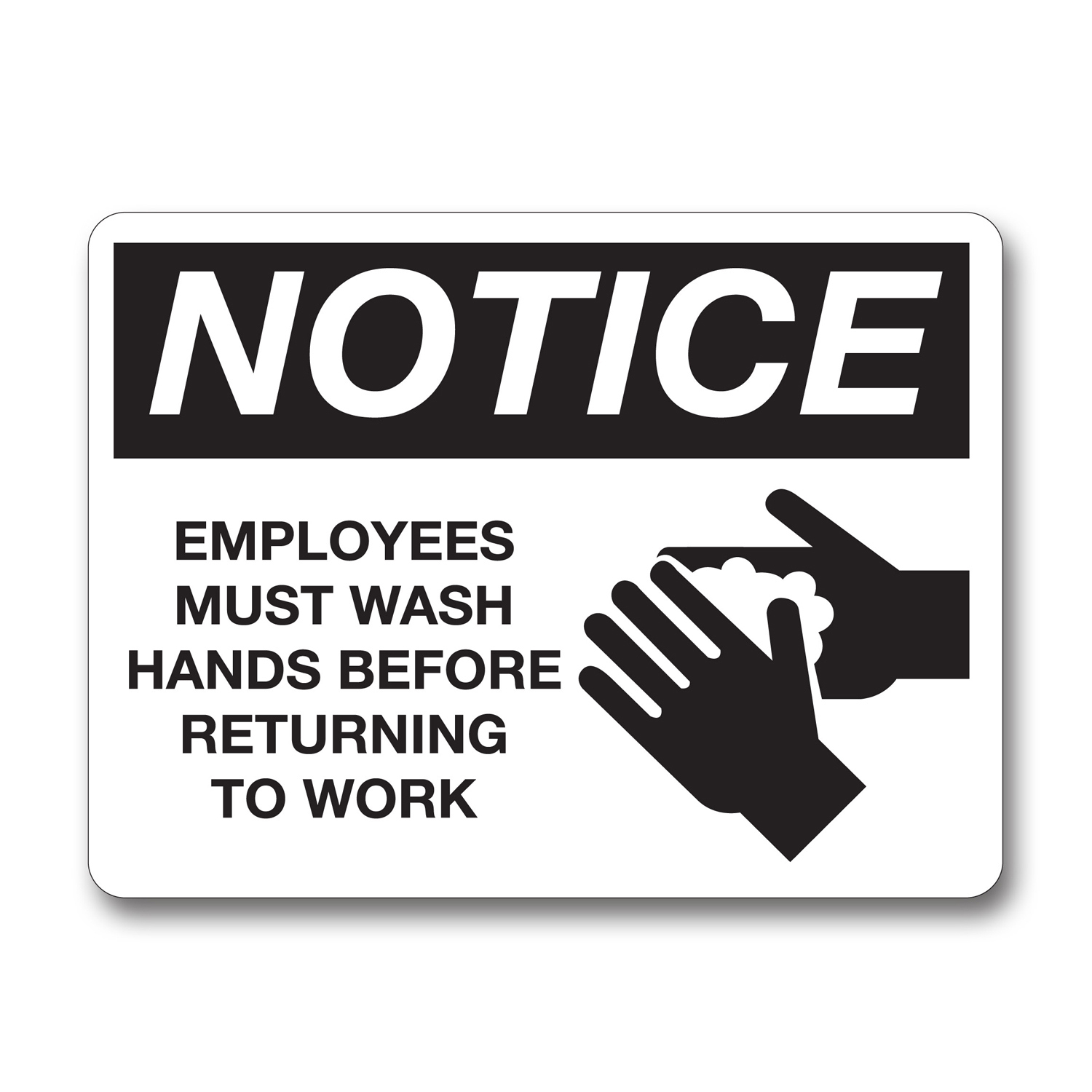 Is8001 - Employee'S Must Wash Hands Notice Sign - Palmer Fixture with Employee Wash Hands Sign Printable