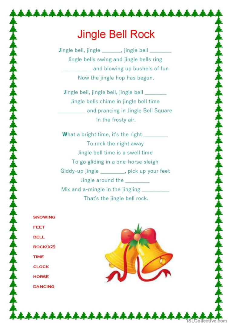 Jingle Bell Rock Song And Nursery Rh…: Português Ple Apostilas Pdf with Lyrics For Jingle Bell Rock Printable