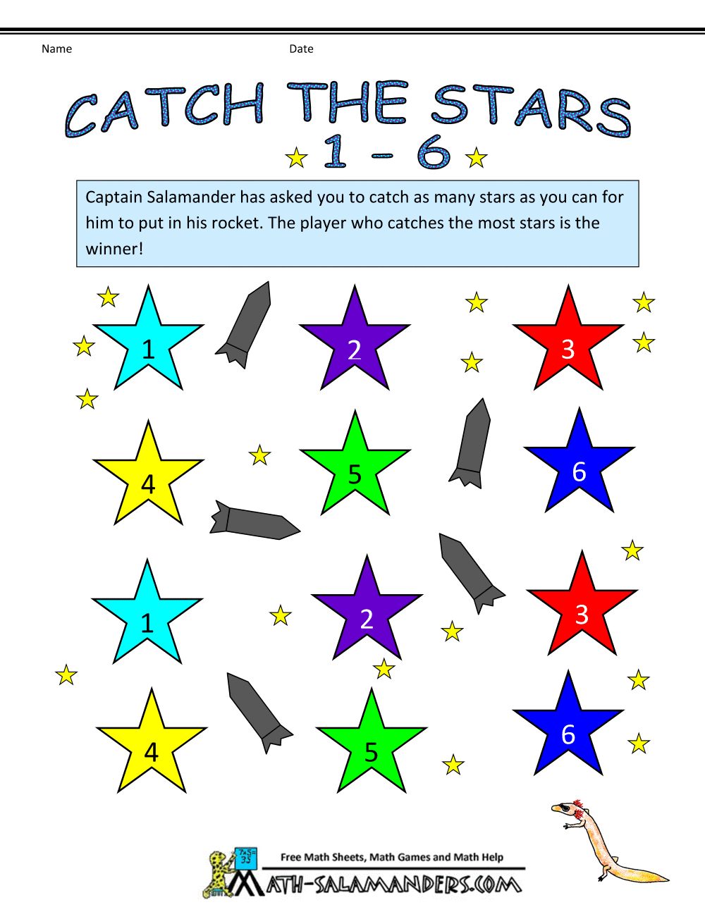 Kindergarten Counting Games with Printable Math Games For Kindergarten