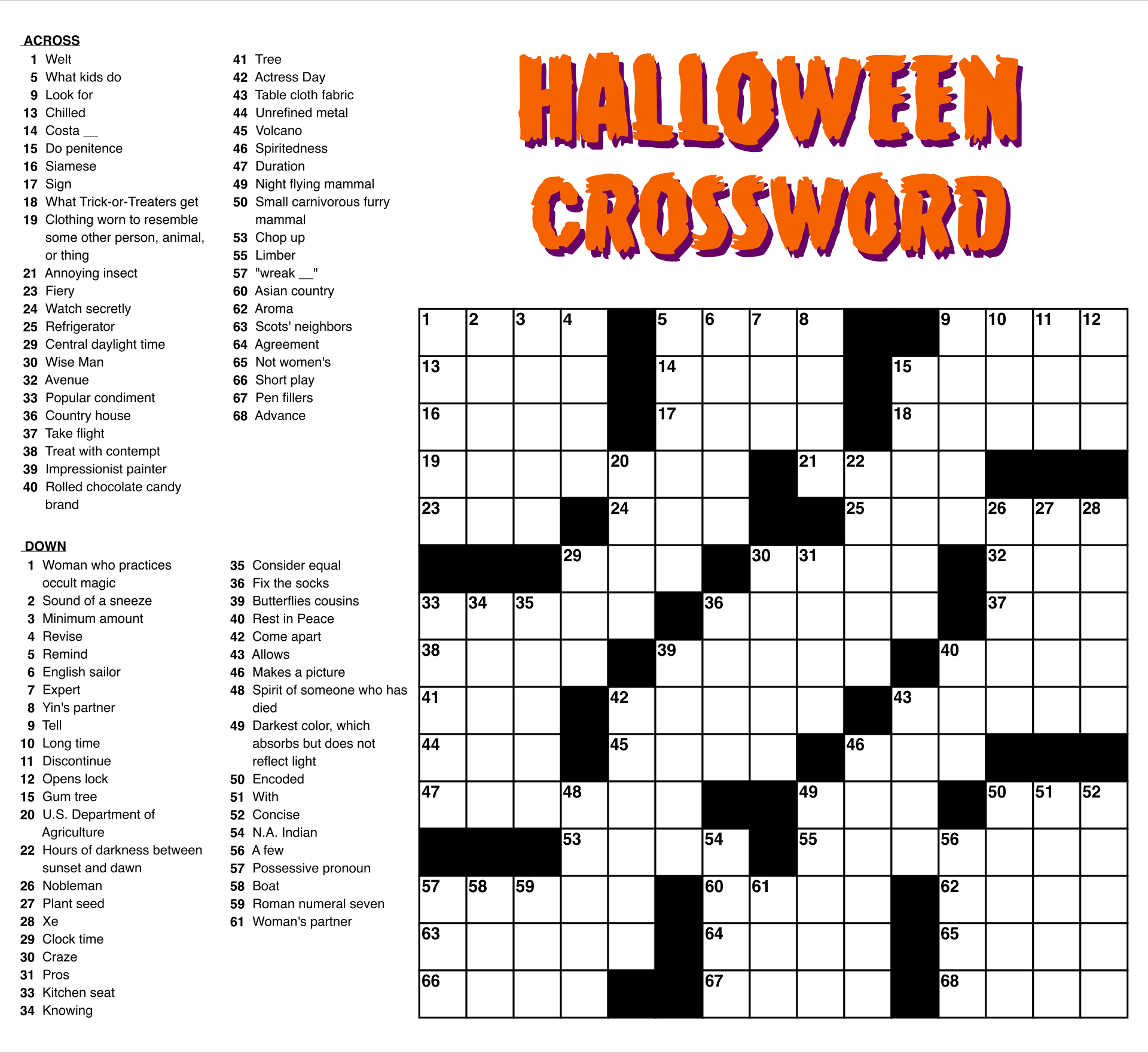 Large Print Easy Crossword Puzzles - 10 Free Pdf Printables regarding Crossword Puzzles For Adults Free Printables