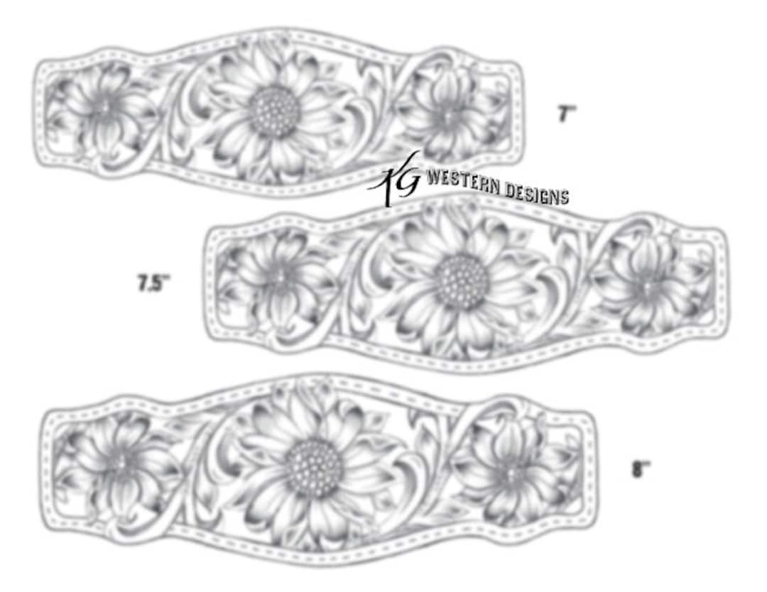 Leather Bracelet Tooling Pattern- Print Out 3 Sizes- Floral And pertaining to Simple Printable Leather Tooling Patterns