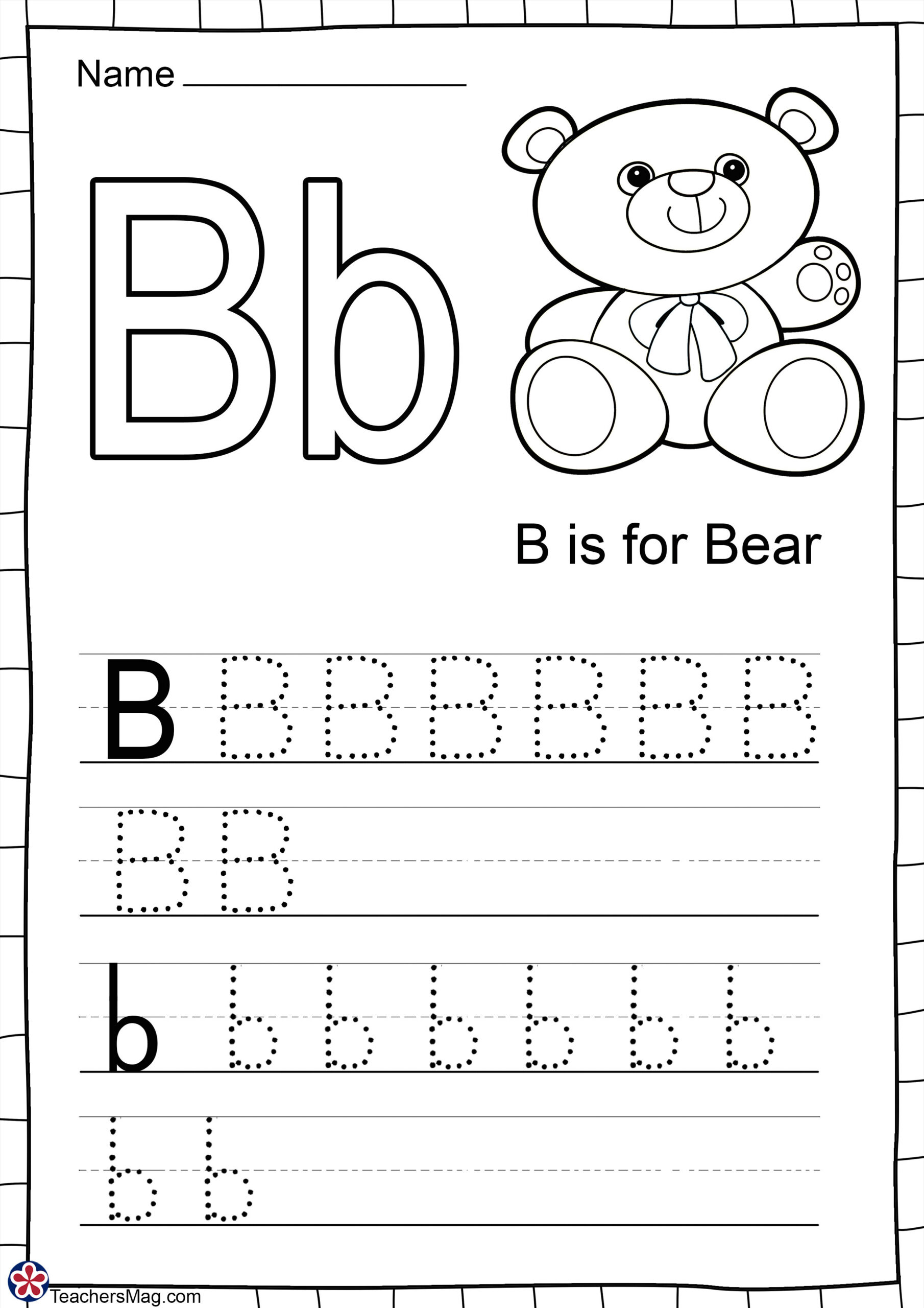 Letter B Free Worksheets. Teachersmag inside Letter B Worksheets Free Printables