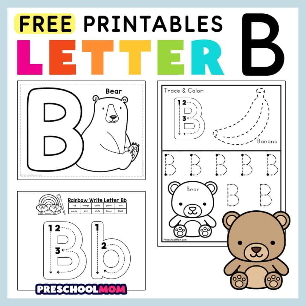 Letter B Preschool Printables - Preschool Mom for Letter B Worksheets Free Printables