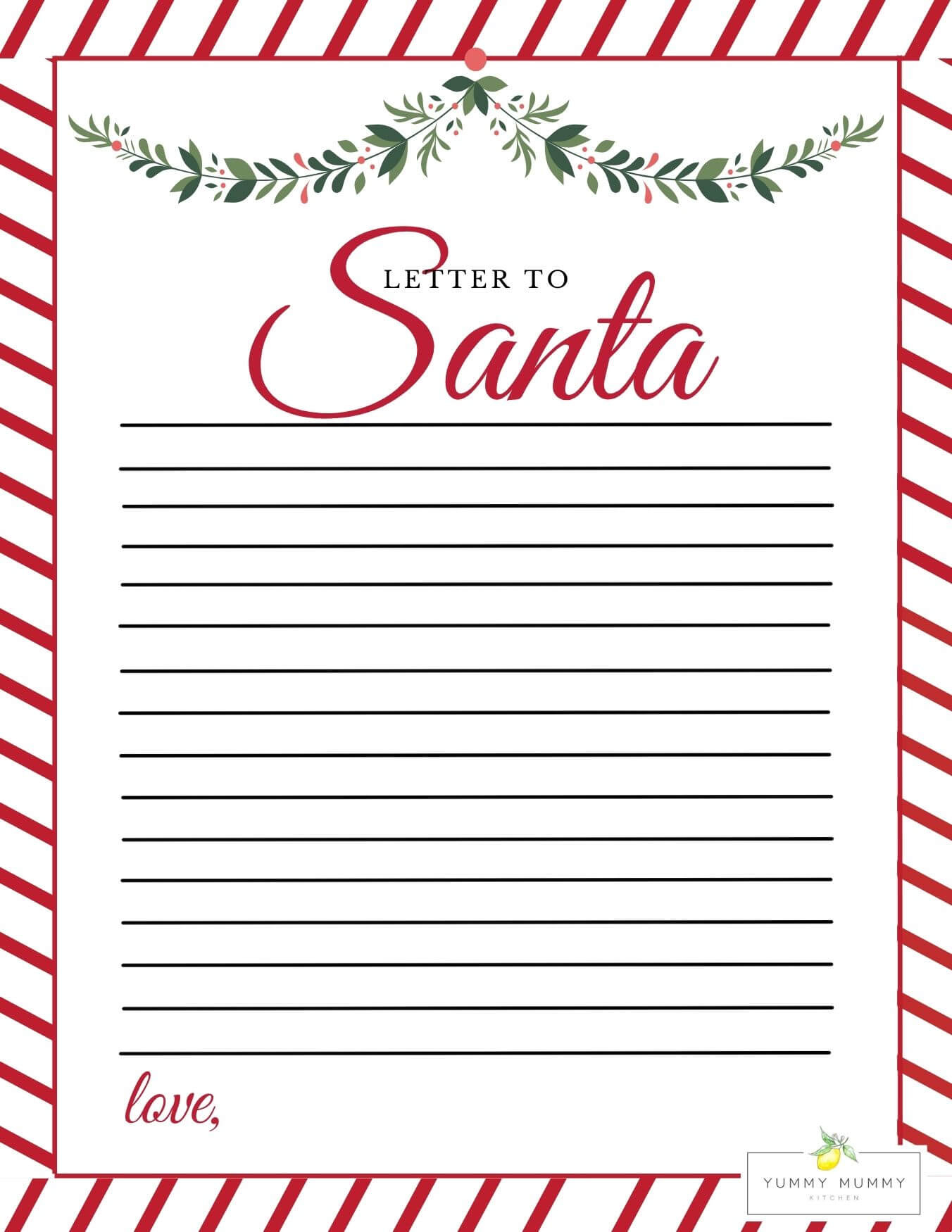 Letter To Santa Template - Free Printable Dear Santa Letters regarding Letter to Santa Free Printable