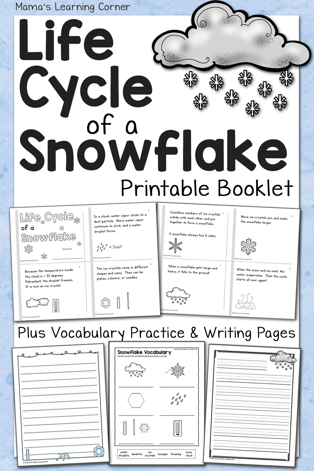 Life Cycle Of A Snowflake Booklet - Mamas Learning Corner intended for Life Cycle Of A Snowflake Free Printable