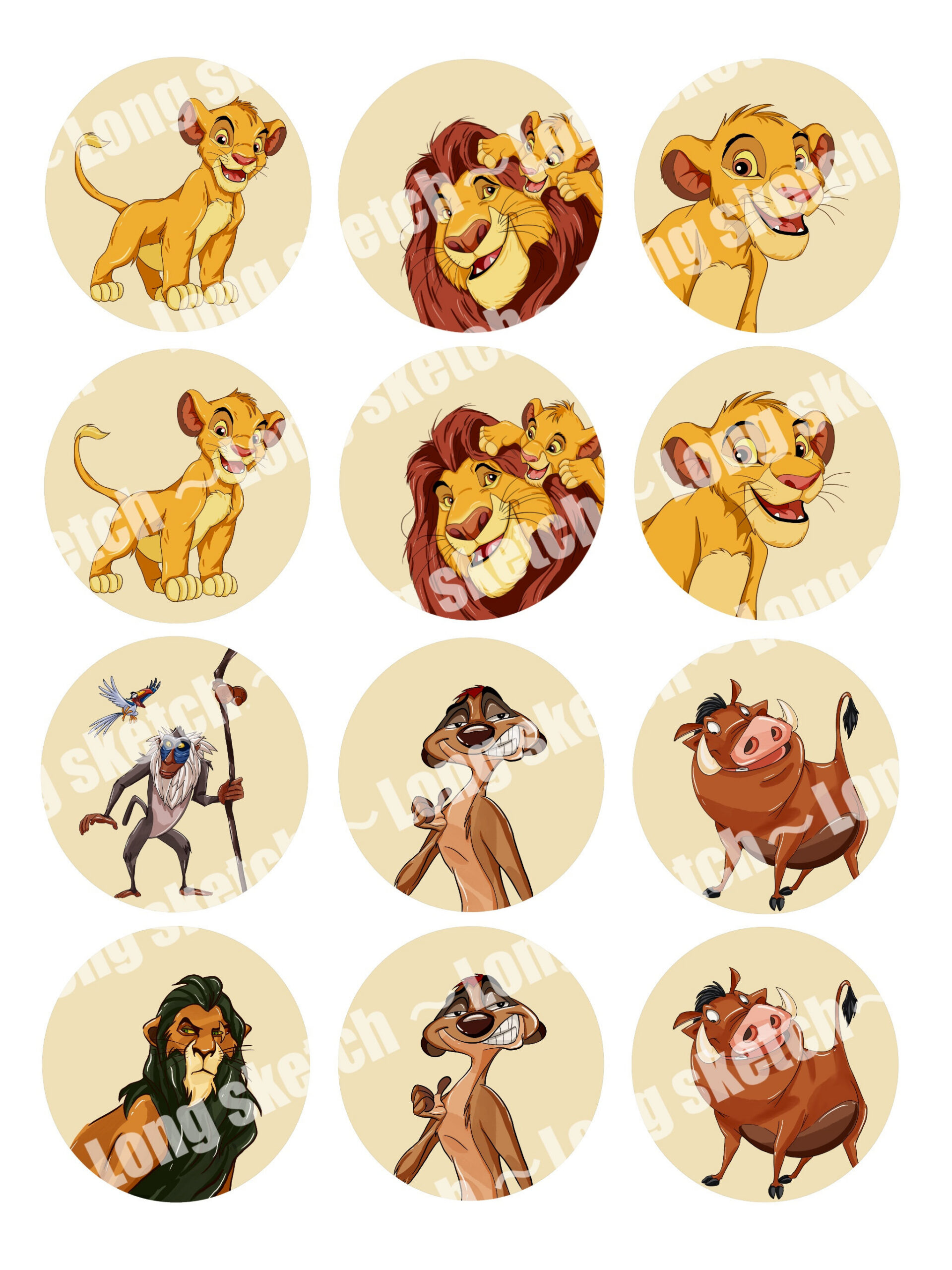 Lion King Birthday Cupcake Toppers ,Centrepiece,Cake Topper throughout Lion King Cupcake Toppers Printable