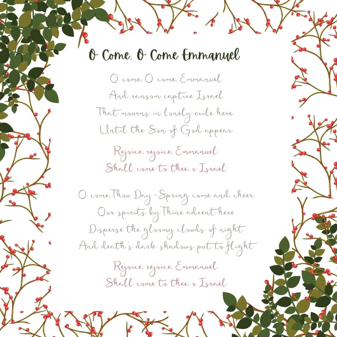 Love Advent? Celebrate With My New Christmas Printable! - The throughout O Come O Come Emmanuel Lyrics Printable