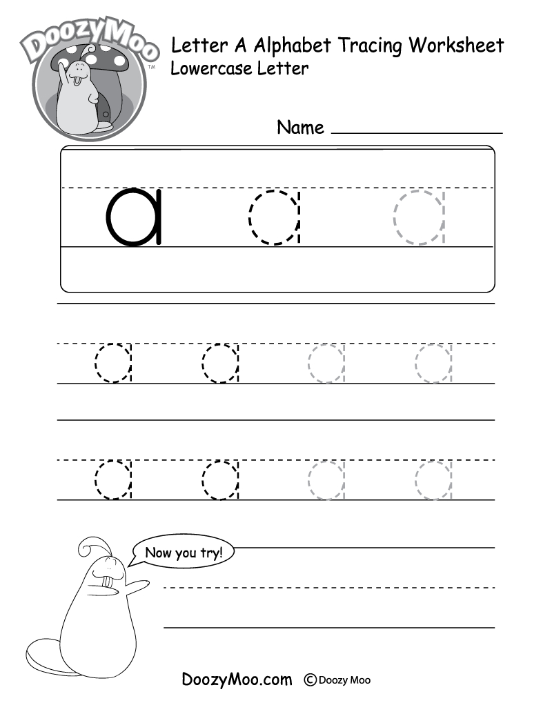 Lowercase Letter Tracing Worksheets (Free Printables) - Doozy Moo intended for Printable Letter a Tracing Worksheets