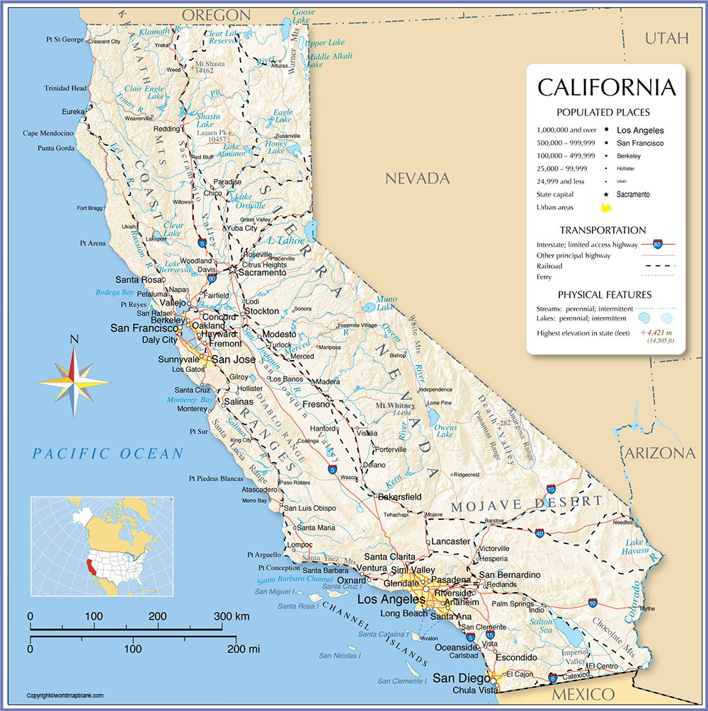 Map Of California With Counties And Cities [Pdf] with California Map with Cities Printable