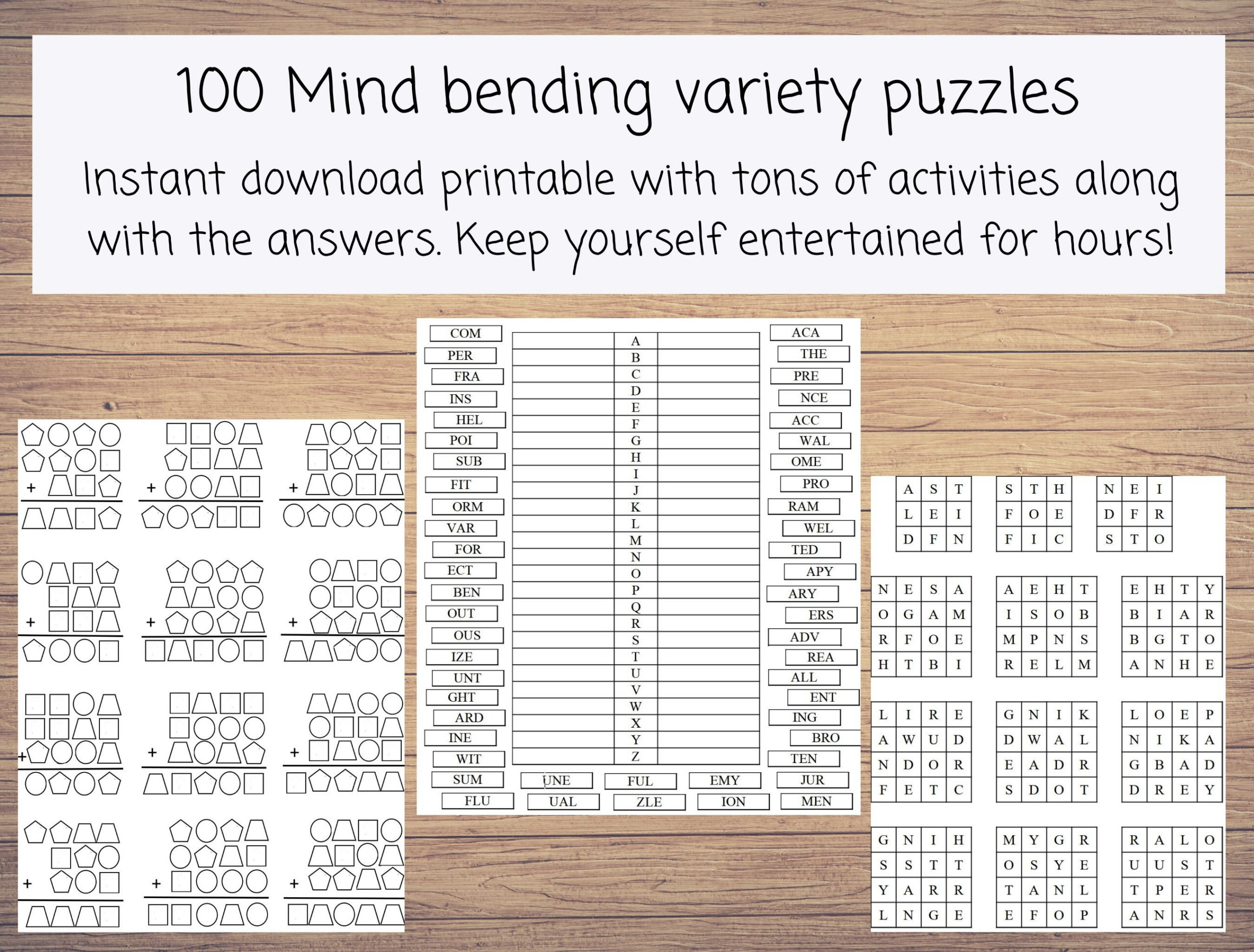 Mind Bending Variety Puzzles With 100 Different Kinds Of Adult regarding Printable Mind Teasers For Adults