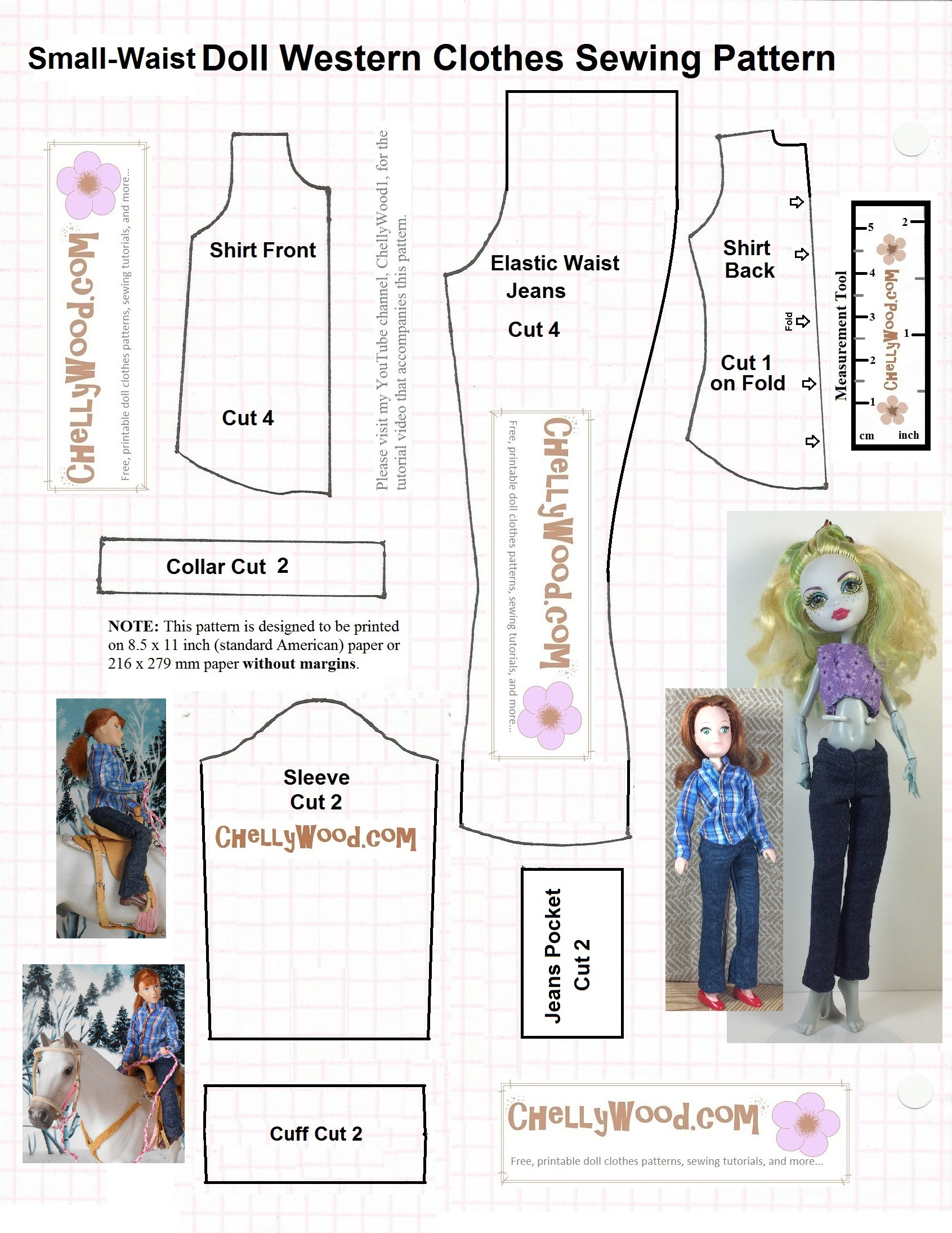 Monster High Doll Clothes Sewing Patterns Are Free @ Chellywood intended for Beginner Free Printable Doll Clothes Patterns