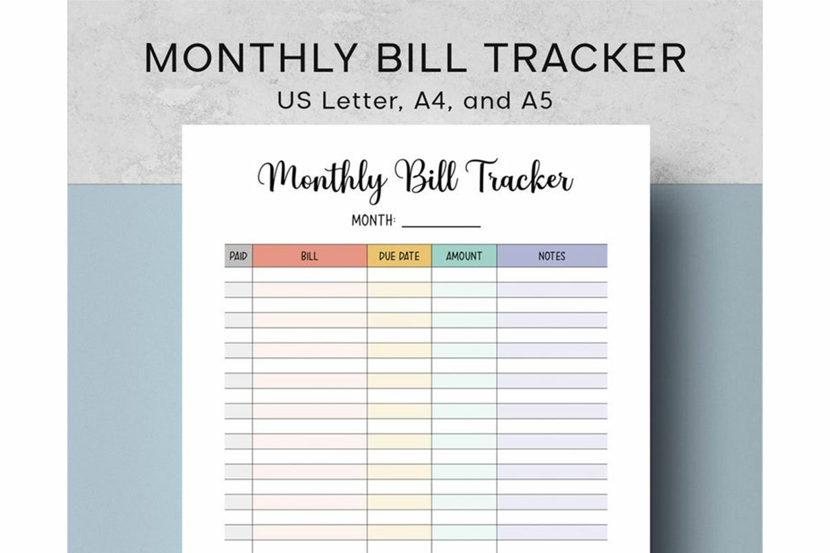 Monthly Bill Payment Tracker Printable Bill Pay (1368168) with regard to Monthly Bill Payment Checklist Printable