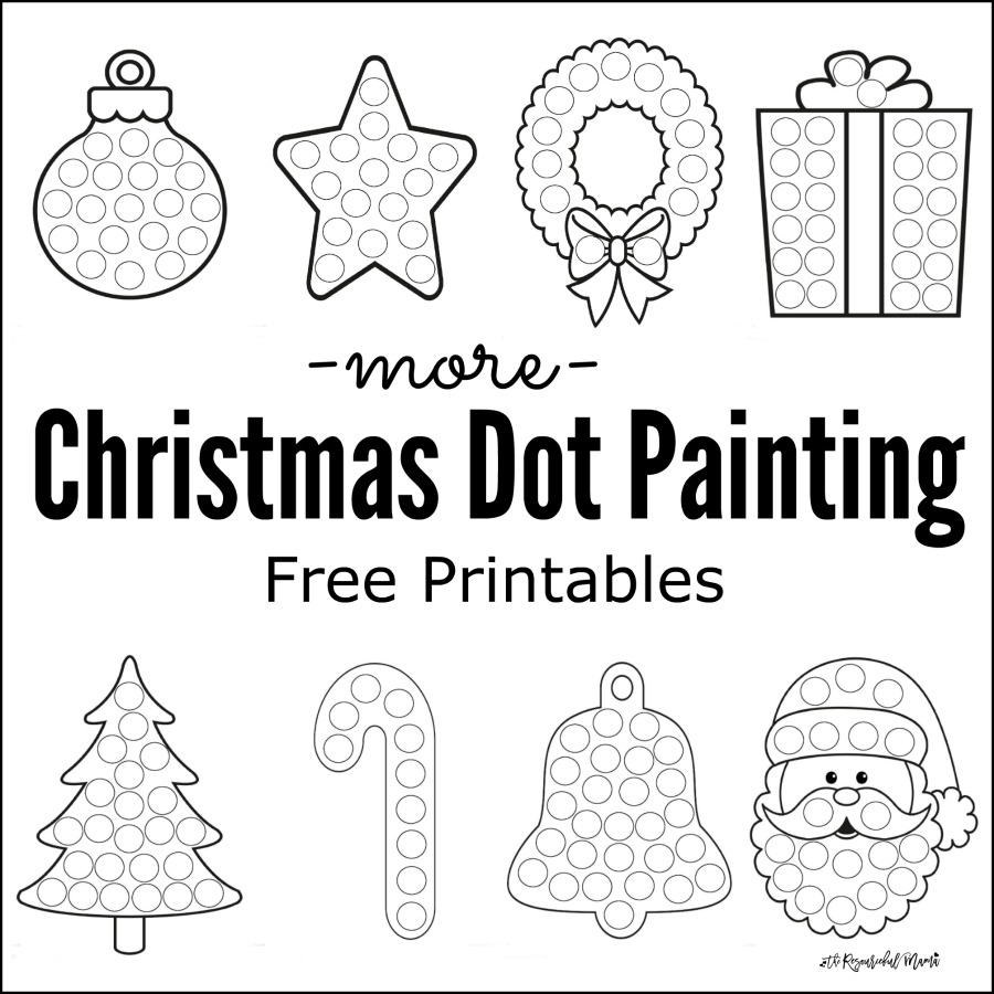 More Christmas Dot Painting {Free Printables} - The Resourceful Mama regarding Do A Dot Printables Christmas
