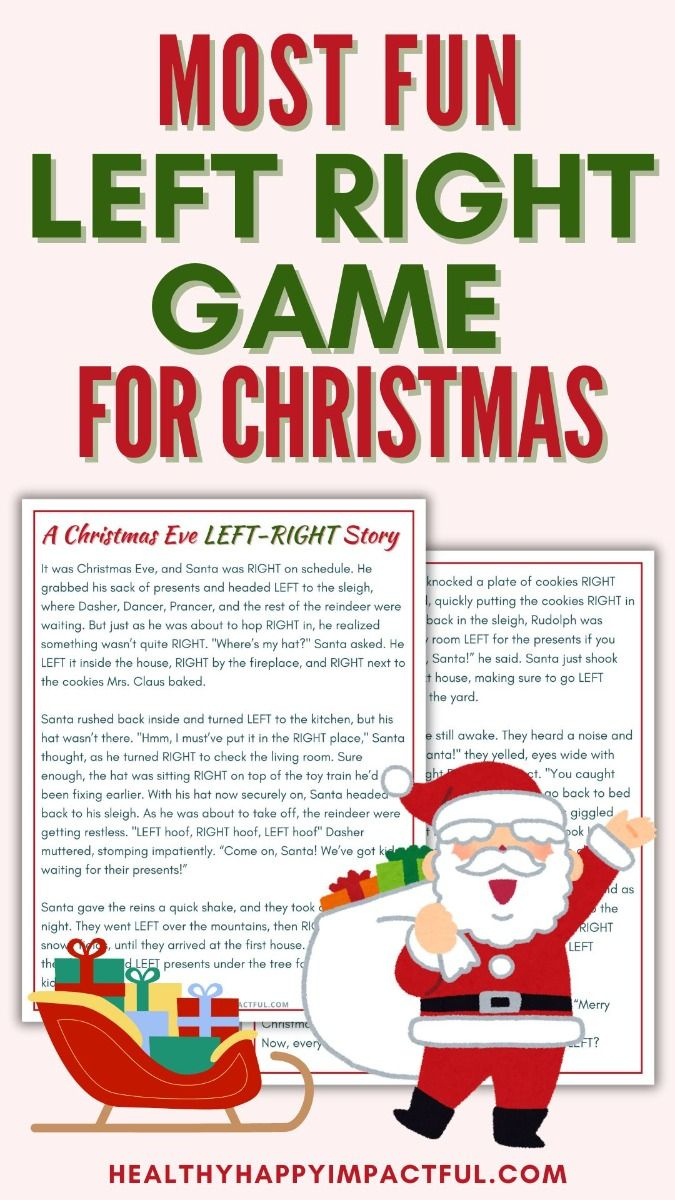 Most Fun Left Right Game For Christmas in Free Printable Left Right Christmas Game For Adults