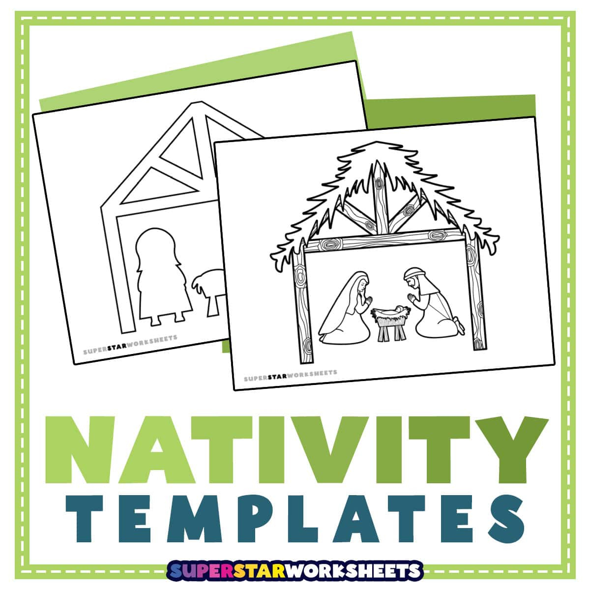 Nativity Template (Free Printables) - Superstar Worksheets with regard to Free Printable Outline Printable Nativity Silhouette