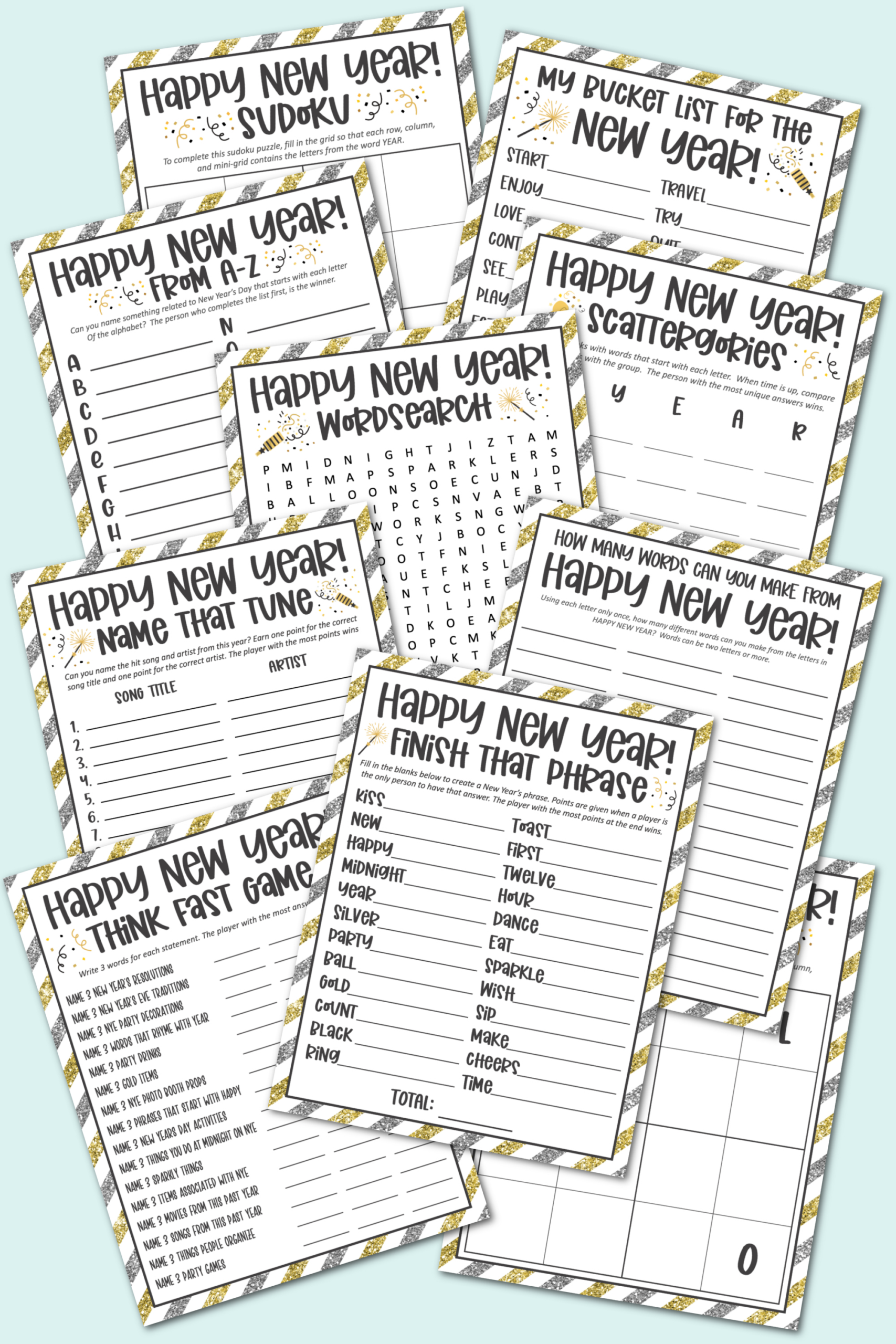 New Year'S Game Pack - Kara Creates regarding Free Printable New Years Eve Games