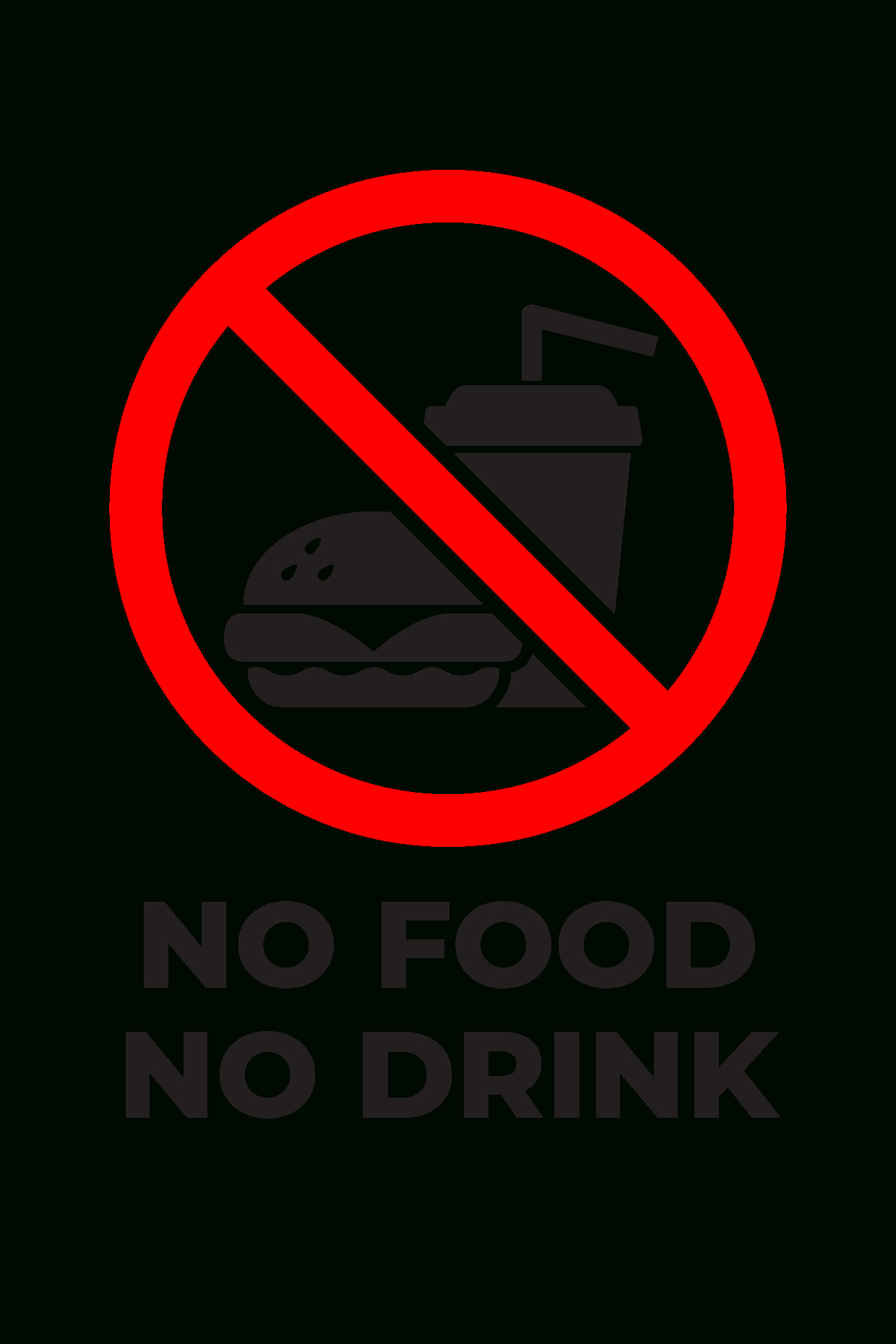 No Food No Drink Round Notice Sign Template | Square Signs throughout No Food Or Drink Sign Printable