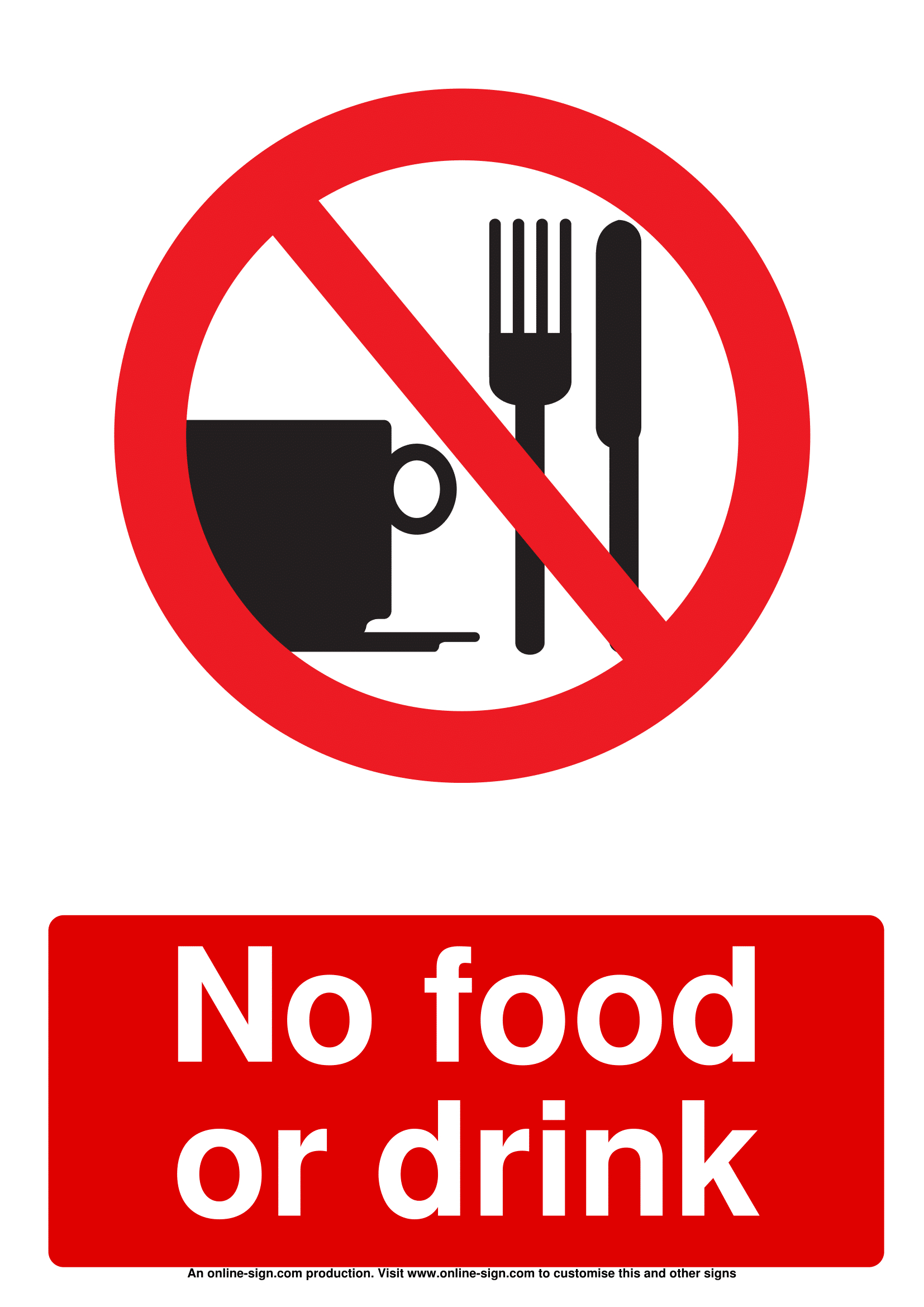 No Food Or Drink Signs | Poster Template inside No Food Or Drink Sign Printable
