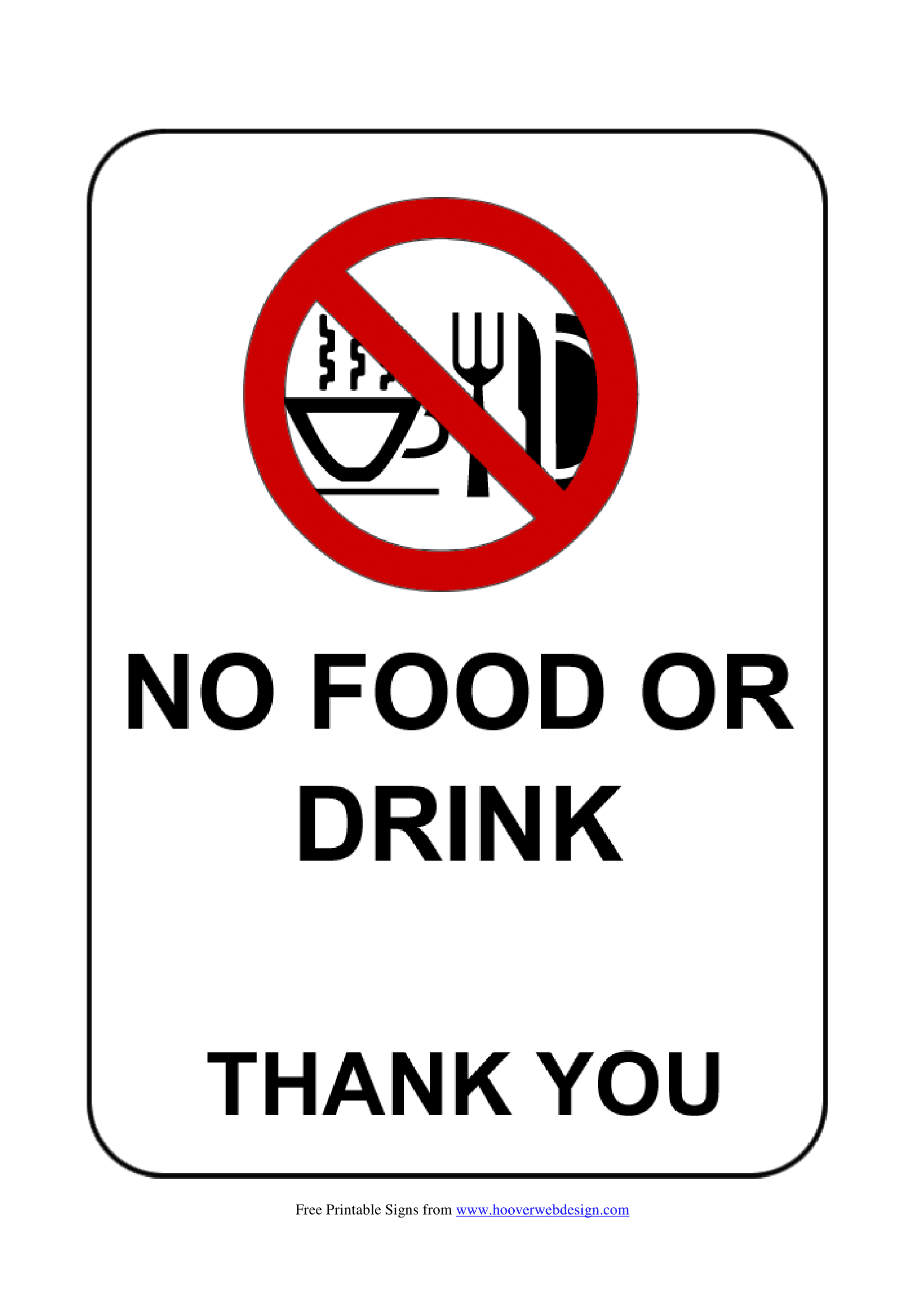 No Food Or Drink Signs | Poster Template intended for No Food Or Drink Sign Printable