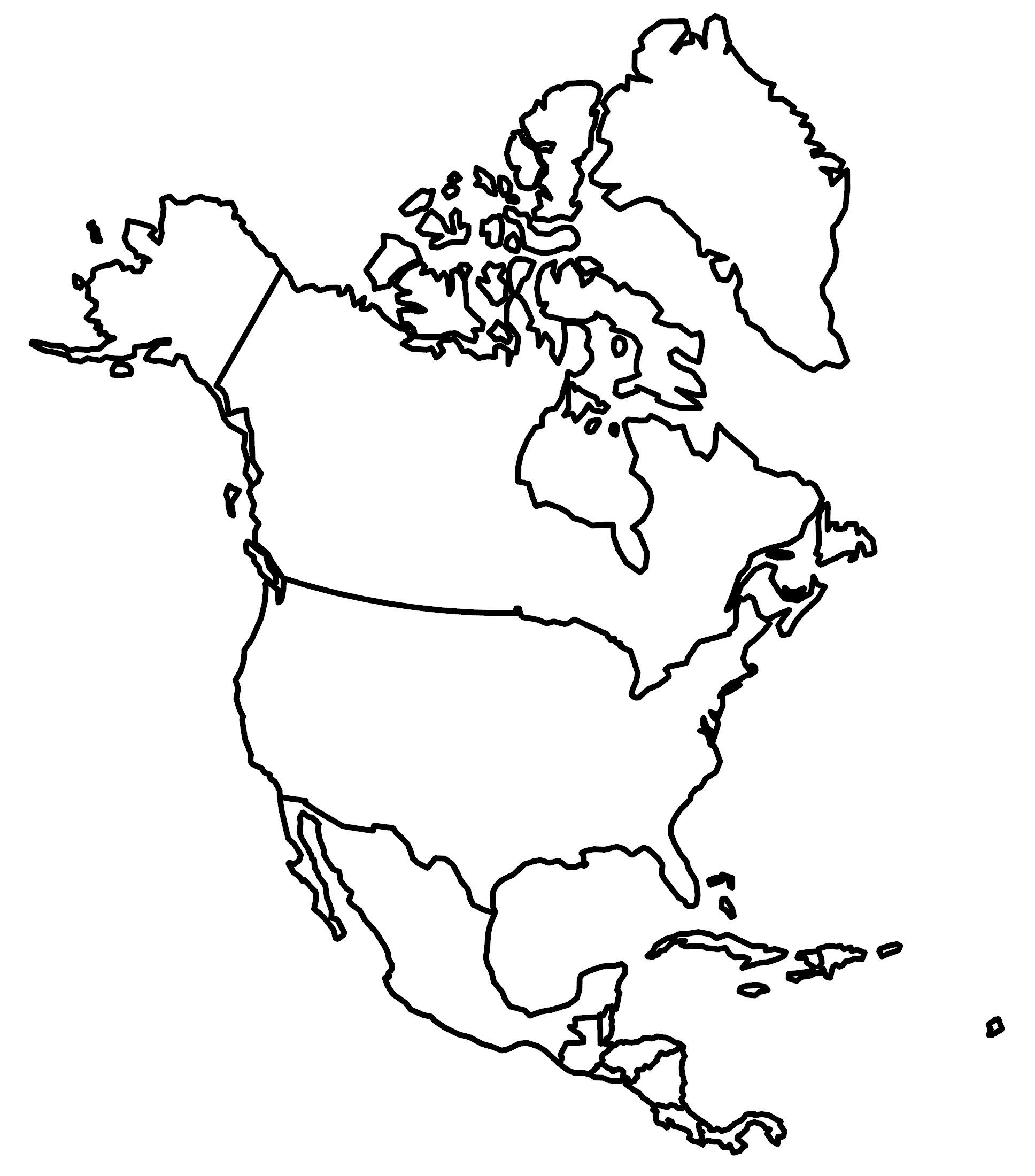 North America Blank Map And Country Outlines - Gis Geography in Map of North America Blank Printable