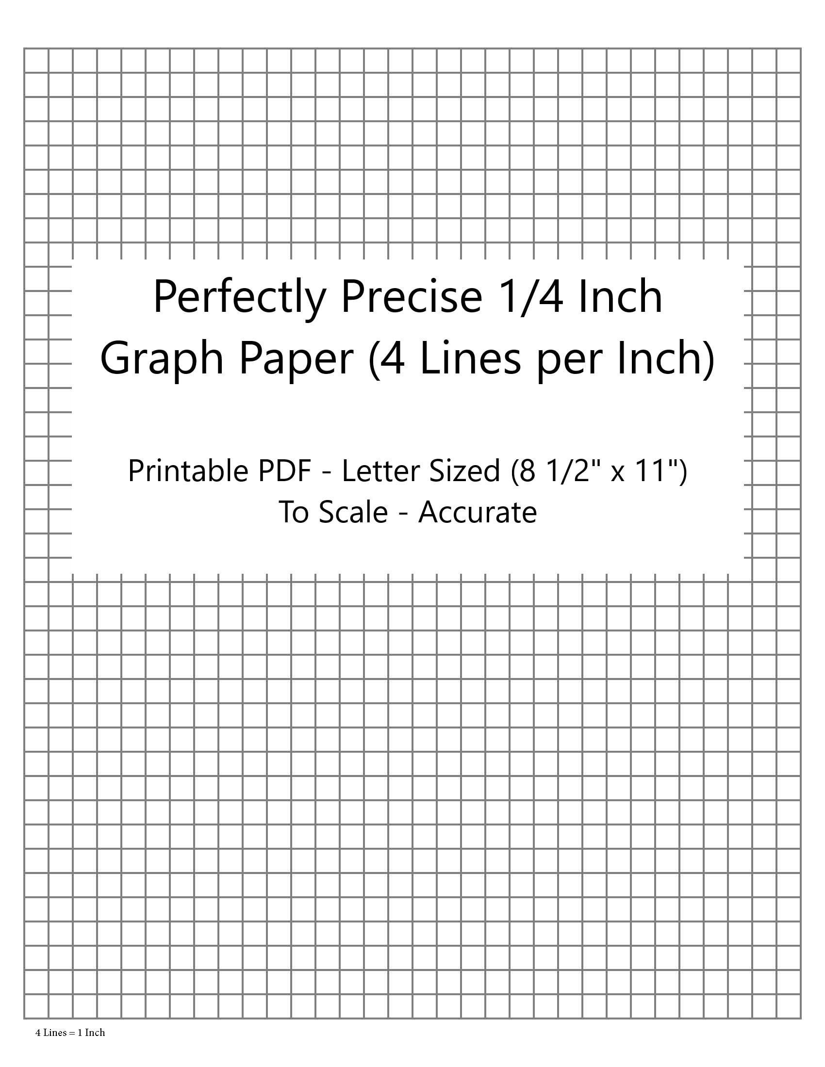 Perfectly Scaled And Precise Printable Graph Paper - 4/4 - 1/4 Inch (4 Lines Per Inch) with regard to 1/4 Inch Graph Paper Printable