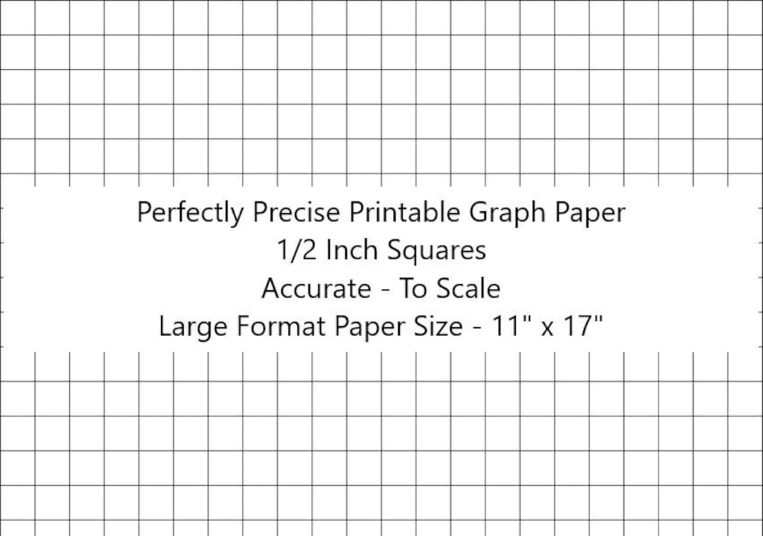 Perfectly Scaled And Precise Printable Graph Paper For Weaving Patterns And Crafts - 11"17" Paper - 1/2 Inch Grid (2 Lines Per Inch) - Etsy.de pertaining to Graph Paper 1/2 Inch Printable