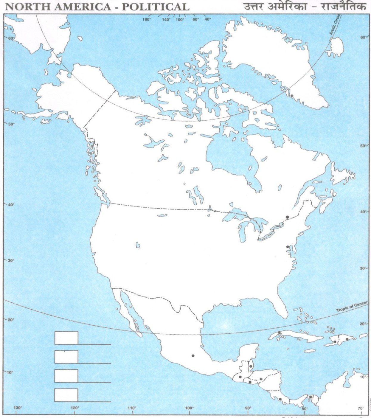 Political Map Of North America Countries / States - Aglasem with regard to Map Of North America Blank Printable