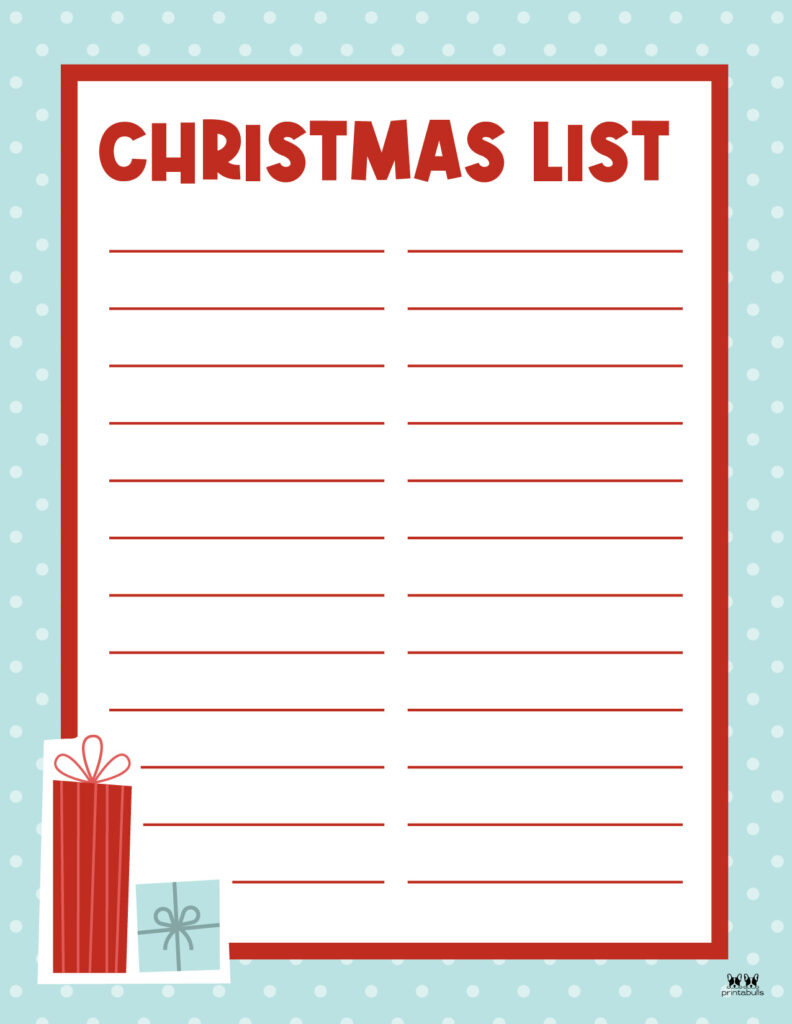 Printable Christmas Lists - 50 Free Printables | Printabulls throughout Printable Christmas Wish List Free