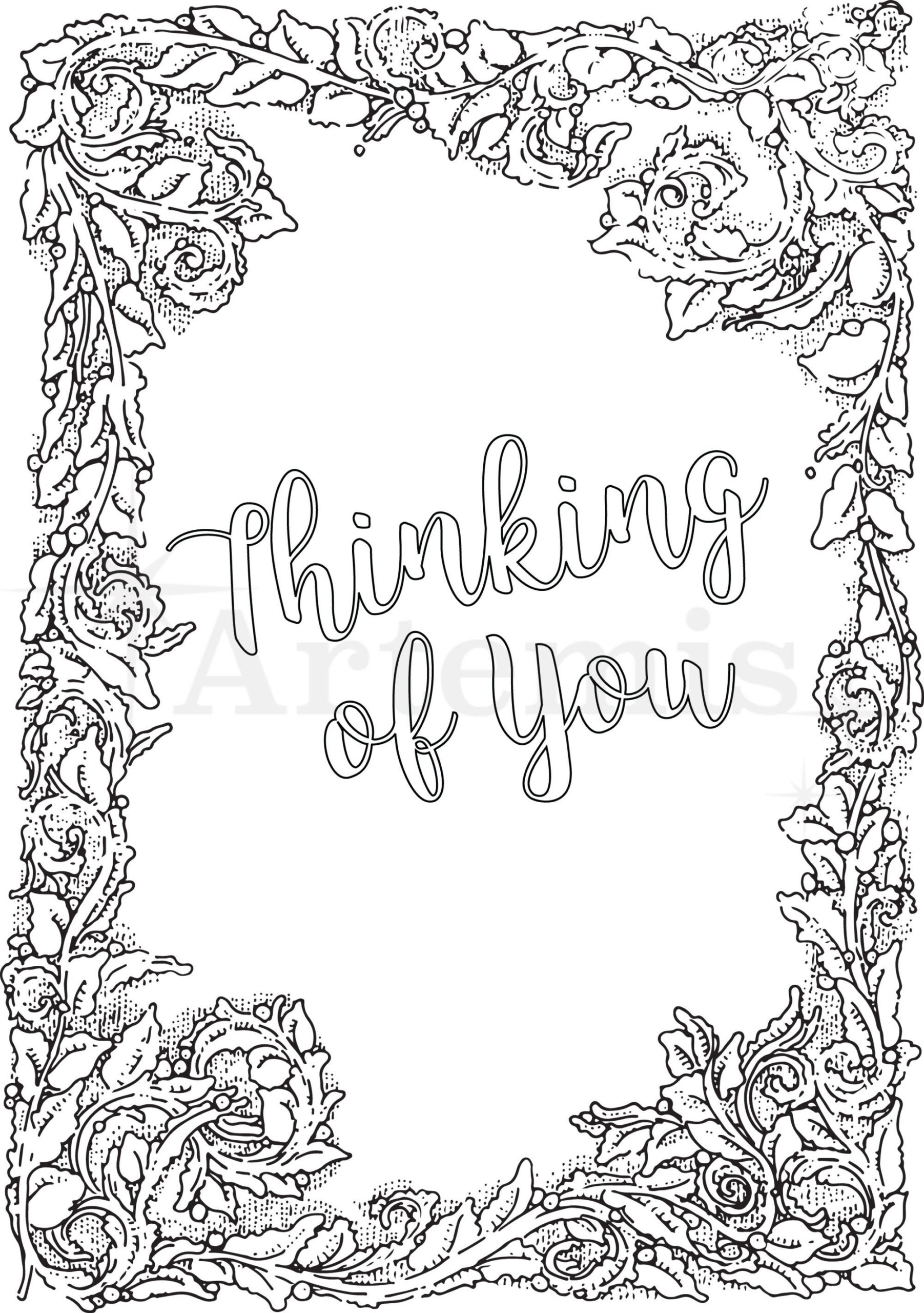 Printable Coloring Thinking Of You Card - Make Your Own Cards At throughout Thinking Of You Card Printable