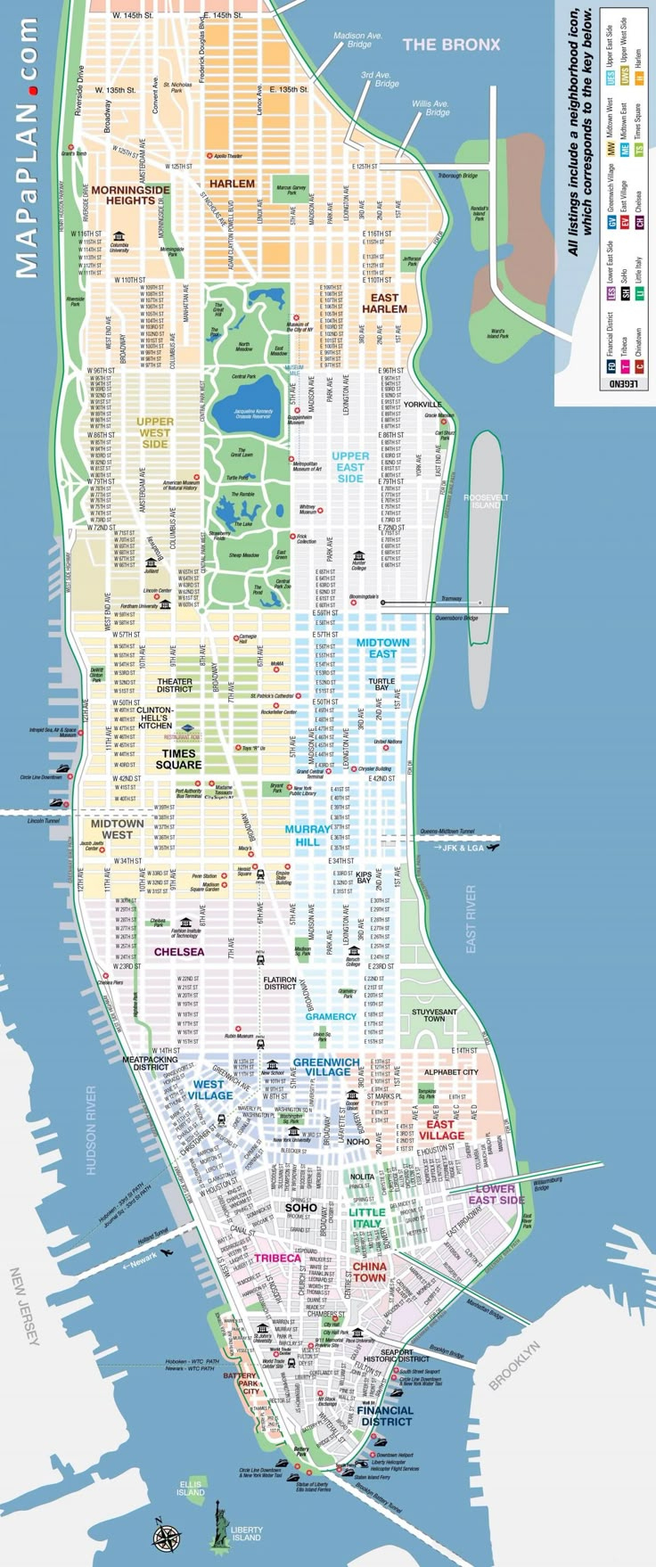 Printable Map Of Manhattan - Free Printable Map Of Manhattan Nyc regarding Nyc Street Map Manhattan Printable