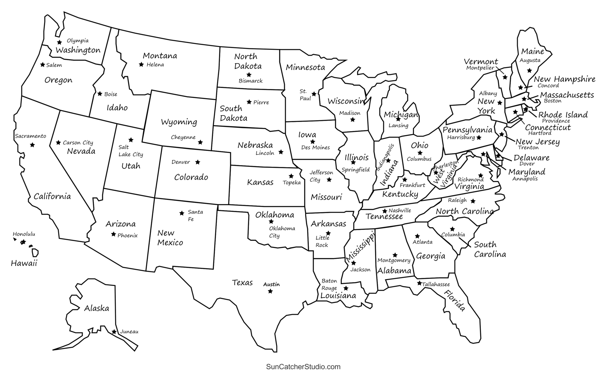 Printable Us Maps With States (Usa, United States, America) – Diy for Printable Map of Us with Capitals